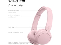 Sony WH-CH530 Trådløse Bluetooth Hodetelefoner (pink) Hodetelefoner