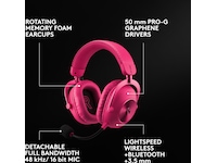 Logitech G PRO X3 LIGHTSPEED trådløst gaming headset (magneta) Gamingheadset