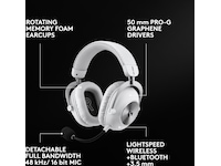 Logitech G PRO X3 LIGHTSPEED trådløst gaming-headset (hvit) Gamingheadset