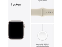 Apple Watch SE 3 GPS 40mm Aluminium (Starlight) Smartklokker