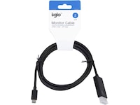 USB-C til Displayport kabel 2m (sort) Monitorkabler