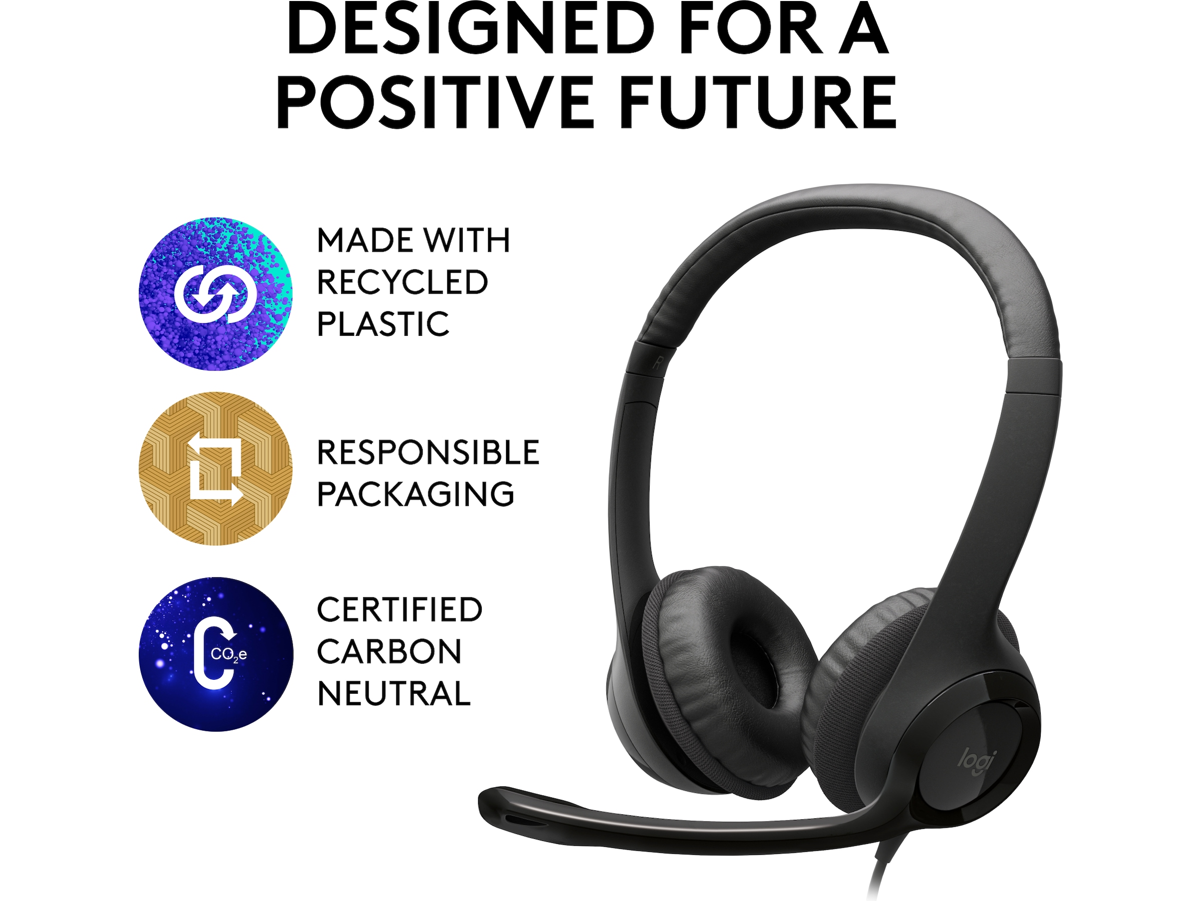 Logitech H390 USB PC Headset (sort) Headset