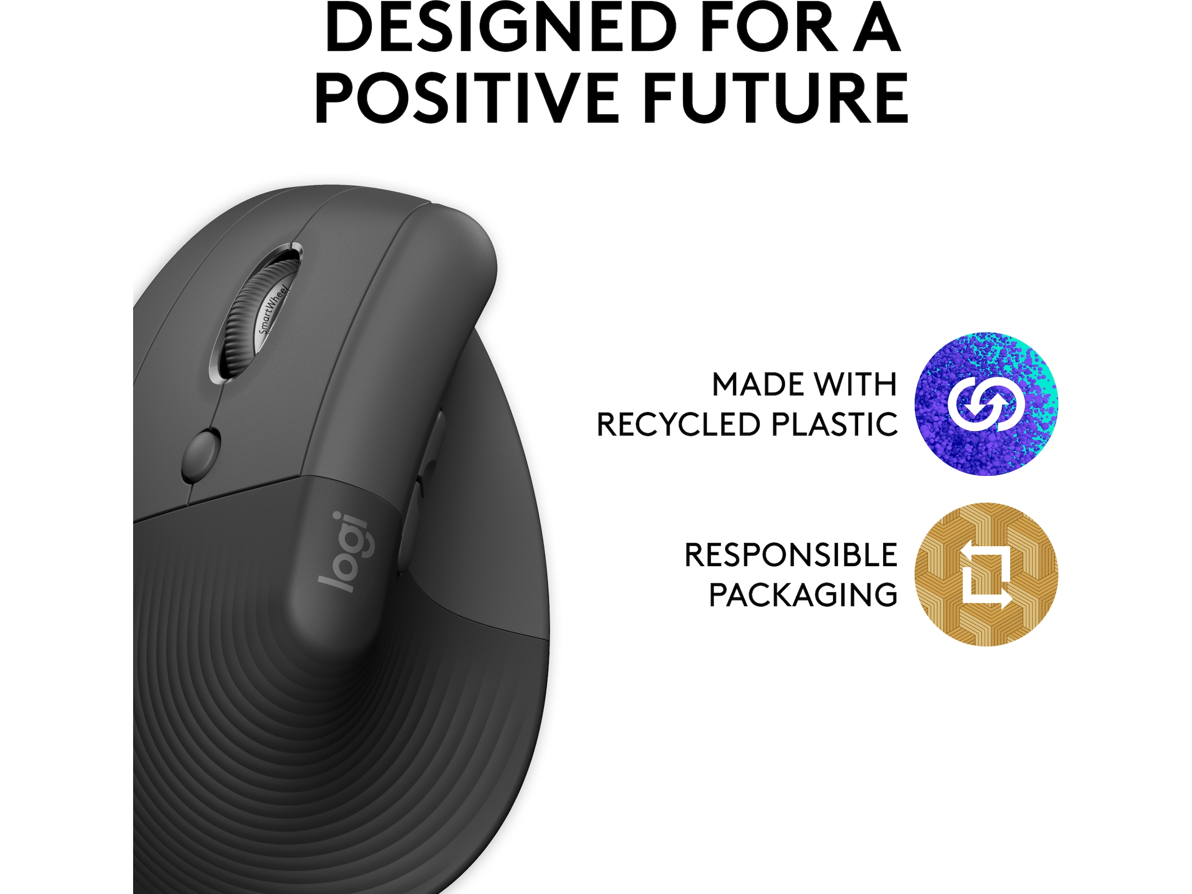 Logitech Lift Vertikal Venstre mus (graphite) Mus