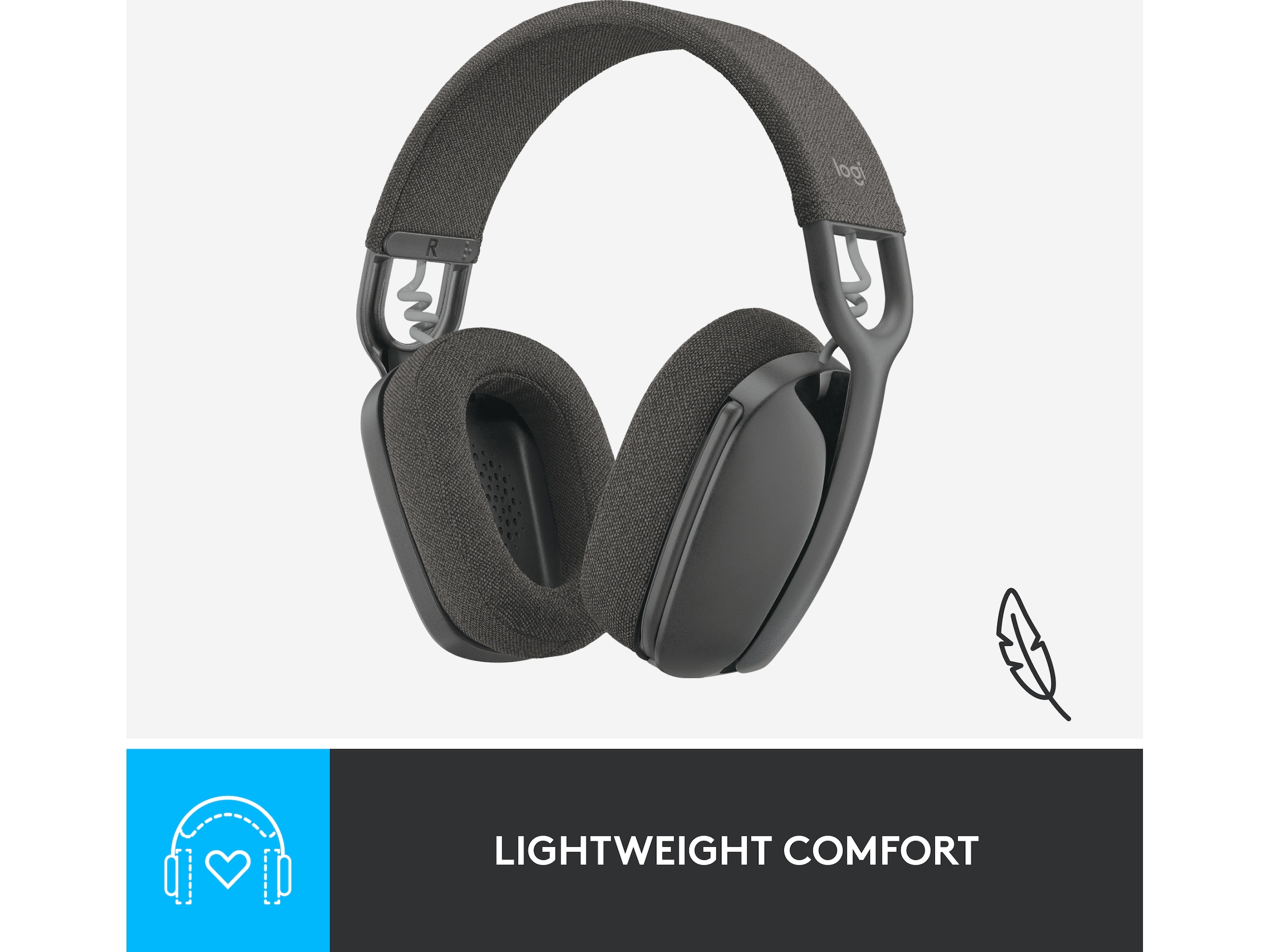 Logitech Zone Vibe 100 trådløst headset (grafittgrå) Hodetelefoner