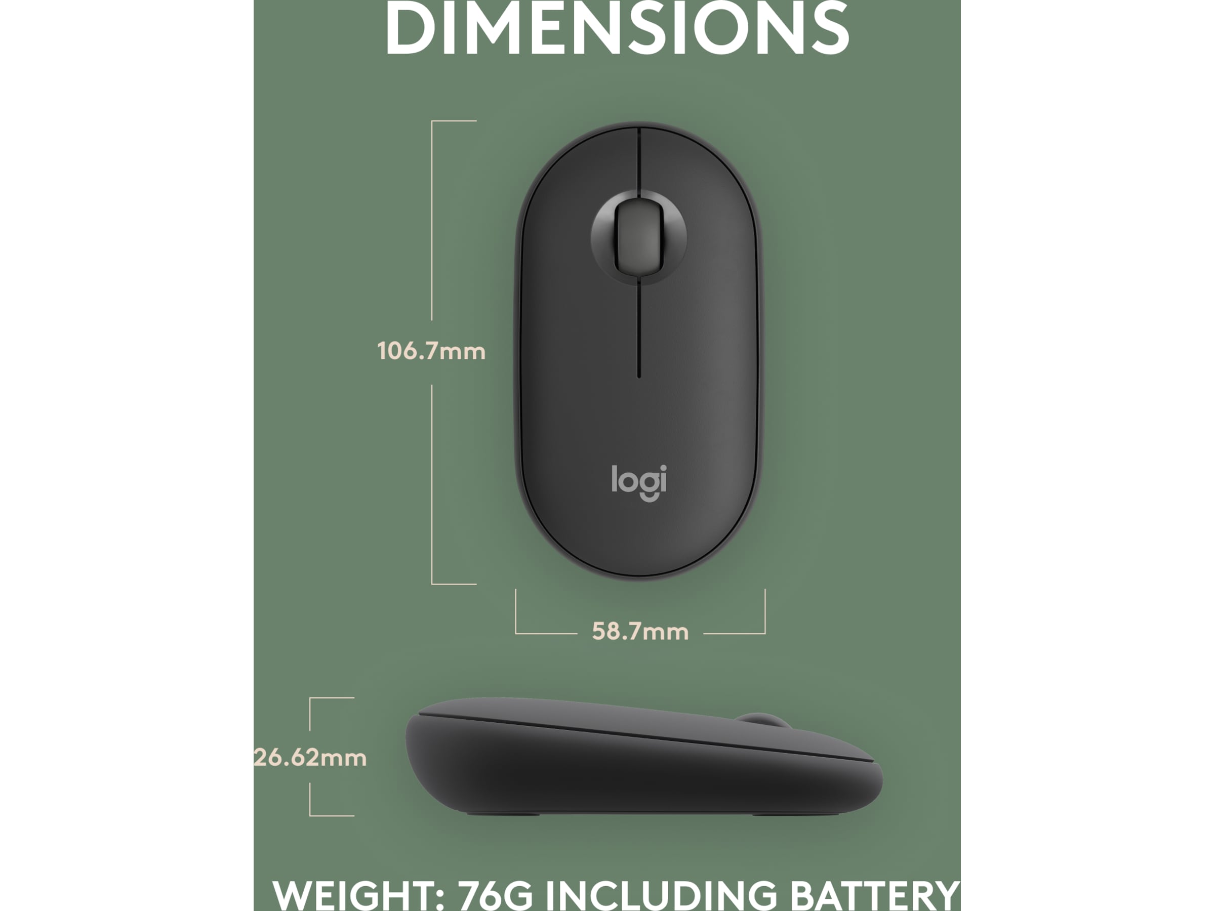 Pebble Mouse 2 M350s (sort) Mus