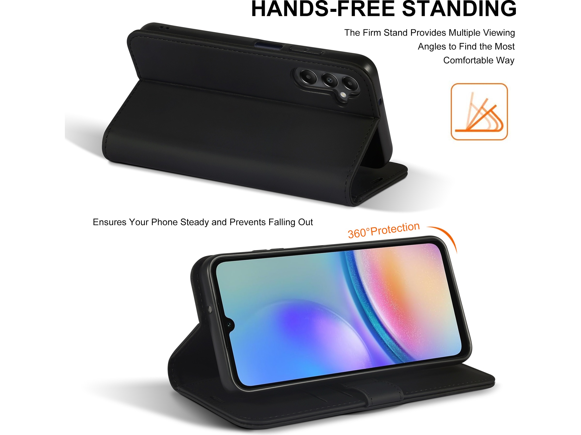 iiglo Galaxy A05S Lommebokdeksel (sort) Mobildeksel