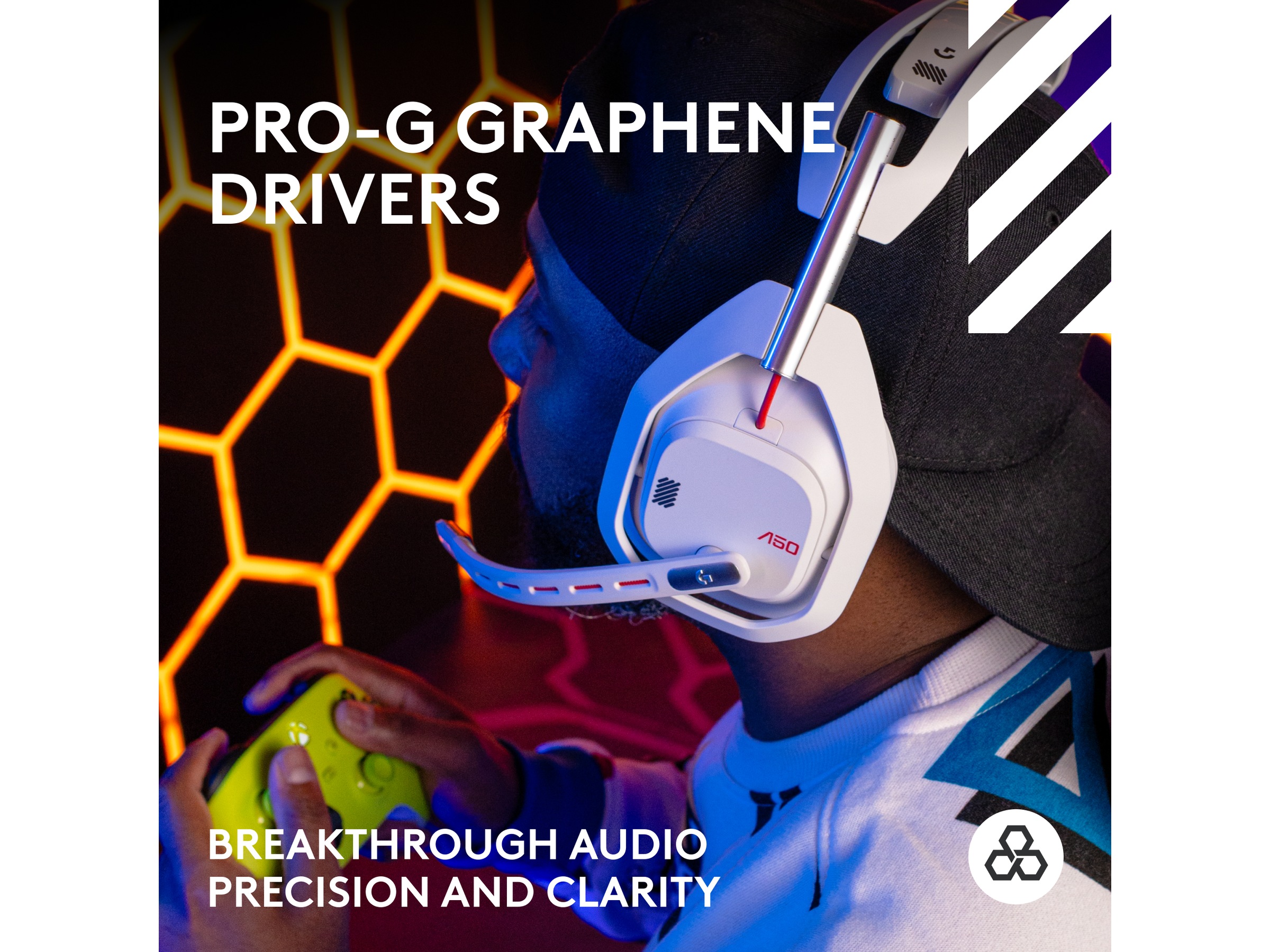 Logitech Astro A50 Lightspeed Trådløst Gamingheadset (hvit) -B-Grade Demo headset