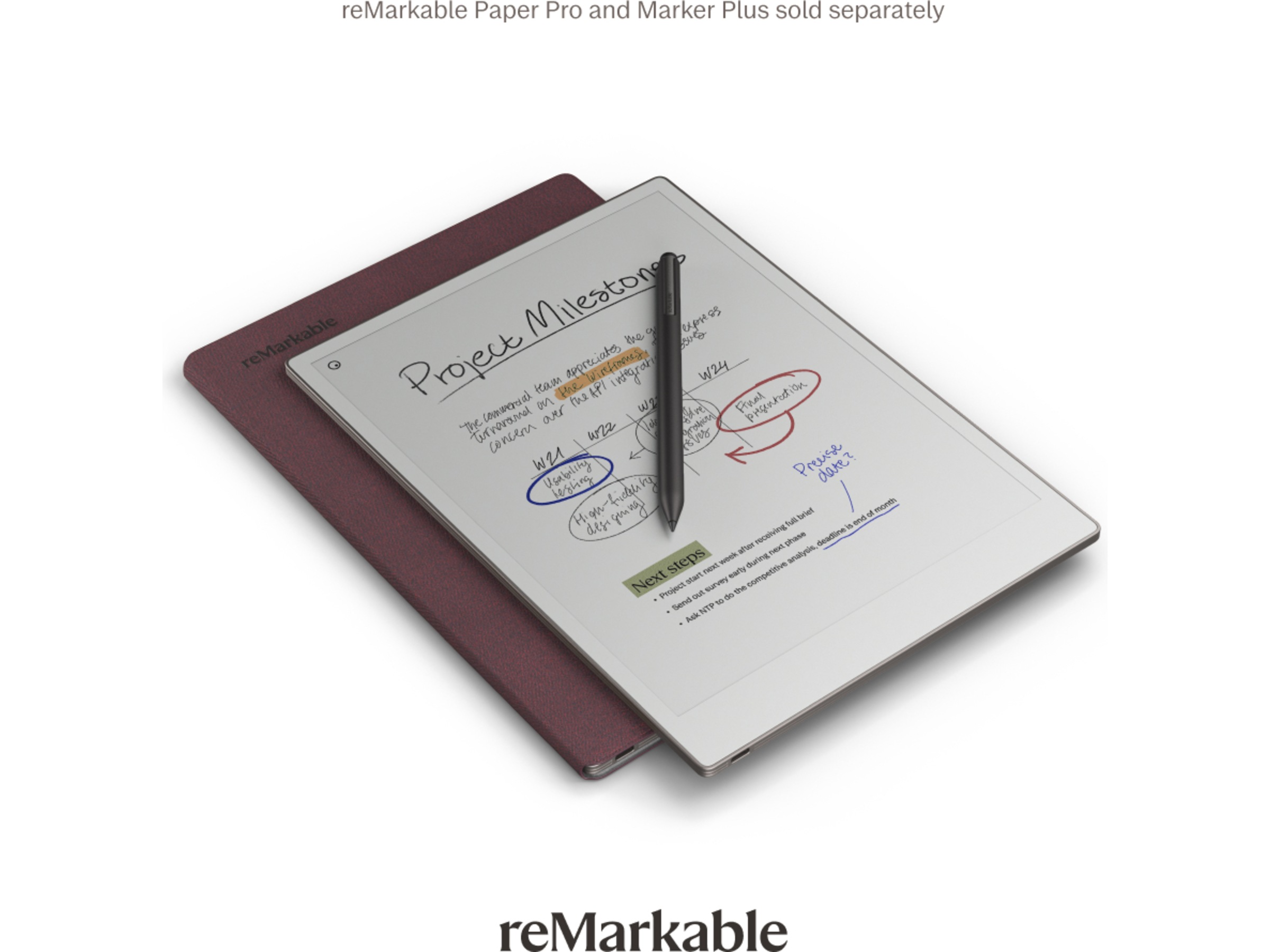 reMarkable Paper Pro Book Folio (burgunder) Tilbehør til digitale notatblokker