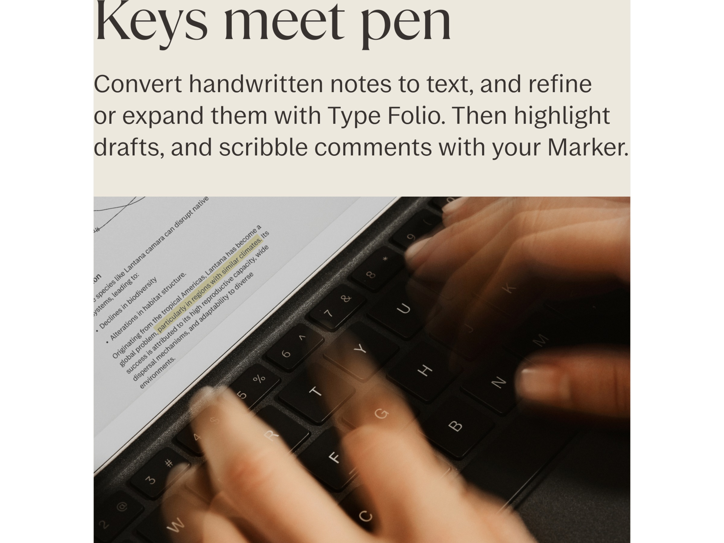 reMarkable Paper Pro Type Folio tastaturdeksel (basalt) Tilbehør til digitale notatblokker