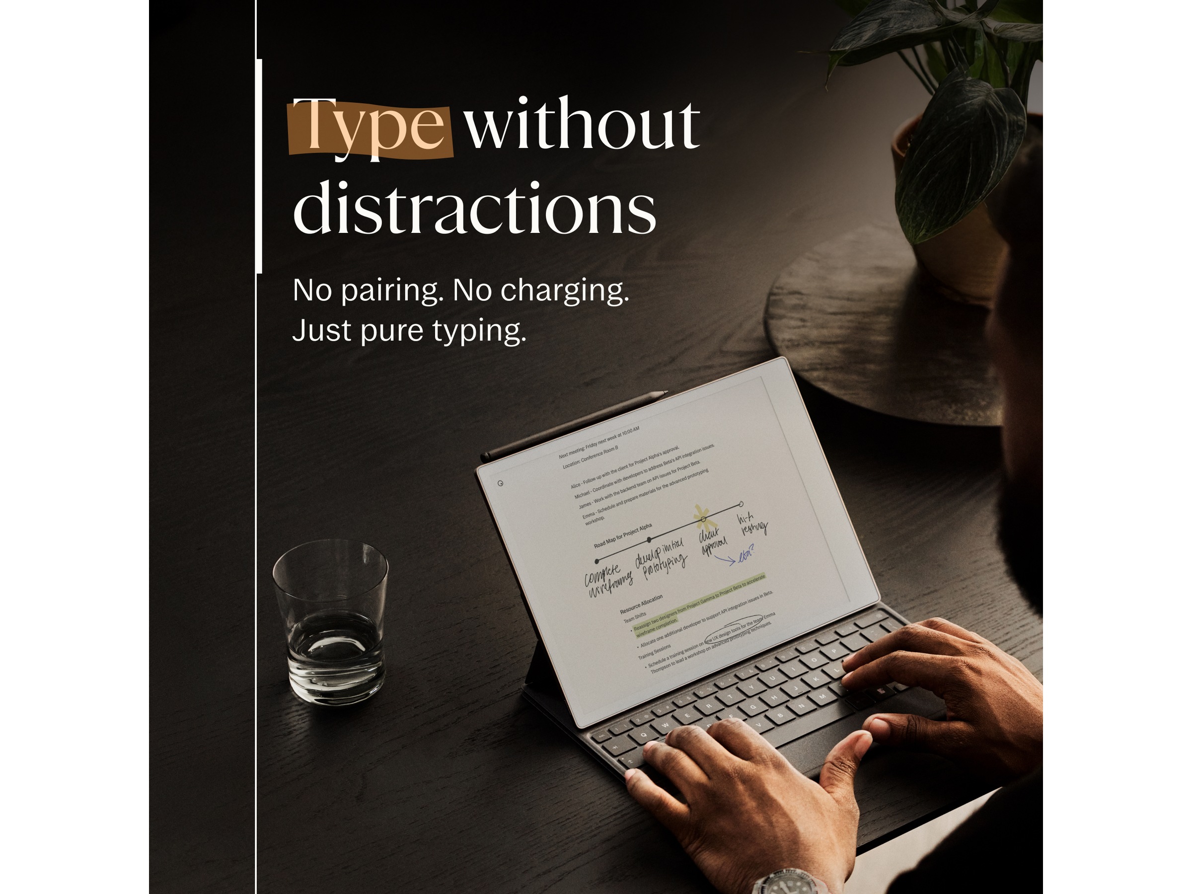 reMarkable Paper Pro Type Folio tastaturdeksel (basalt) Tilbehør til digitale notatblokker