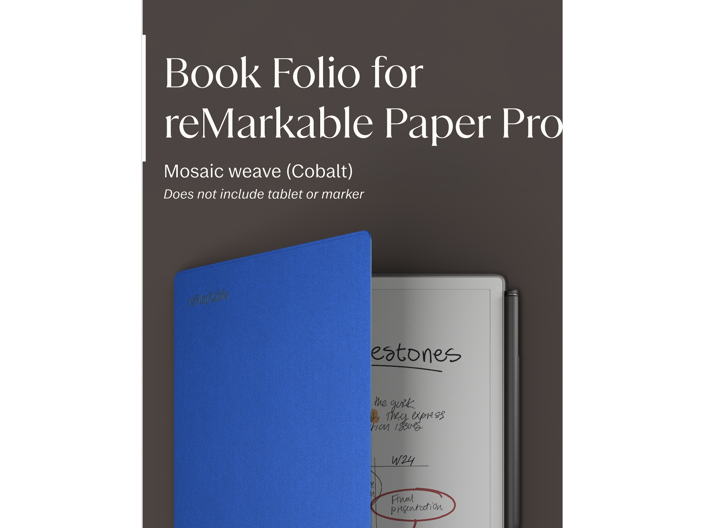 reMarkable Paper Pro Book Folio (kobolt) Tilbehør til digitale notatblokker