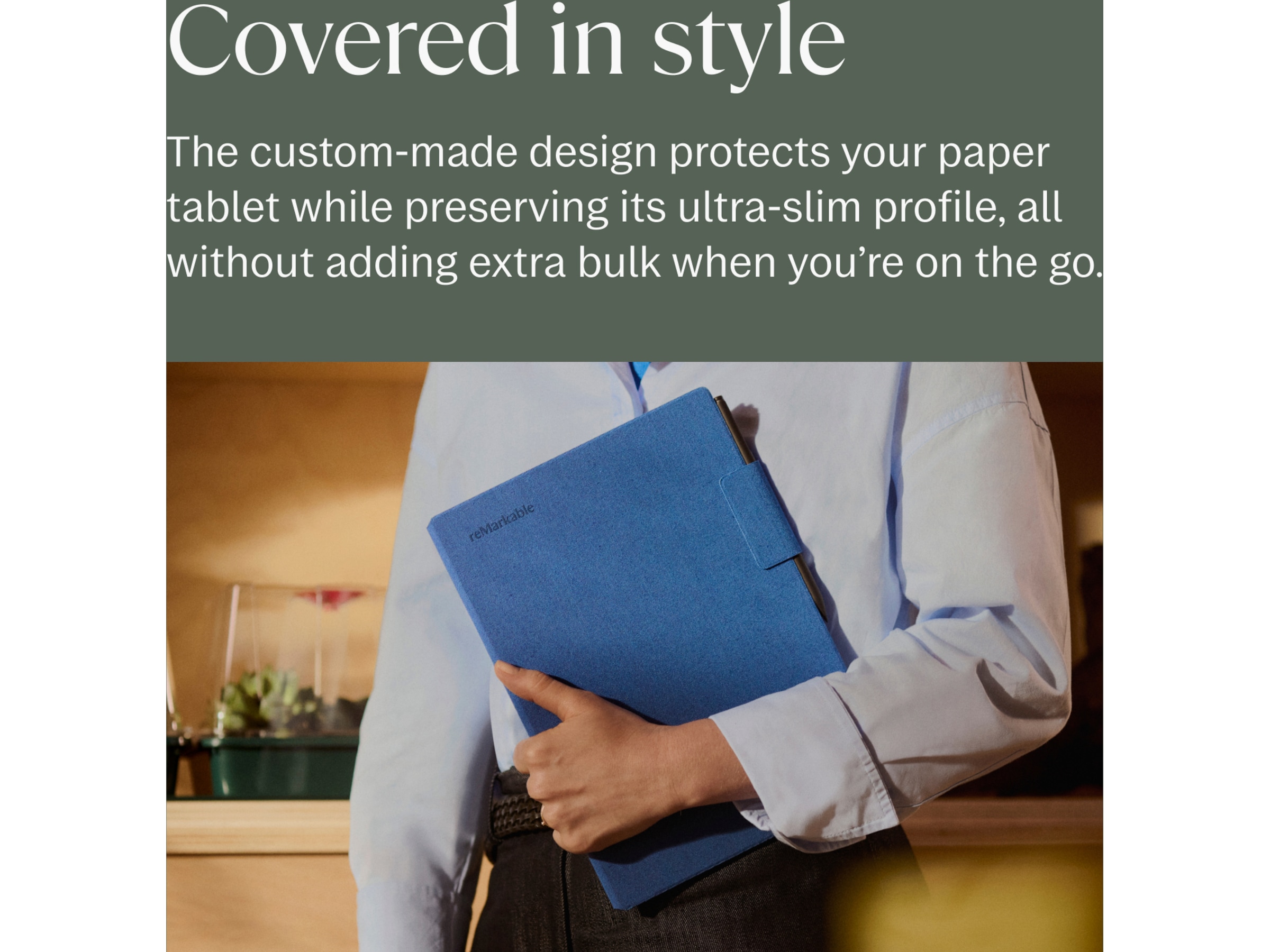 reMarkable Paper Pro Book Folio (kobolt) Tilbehør til digitale notatblokker