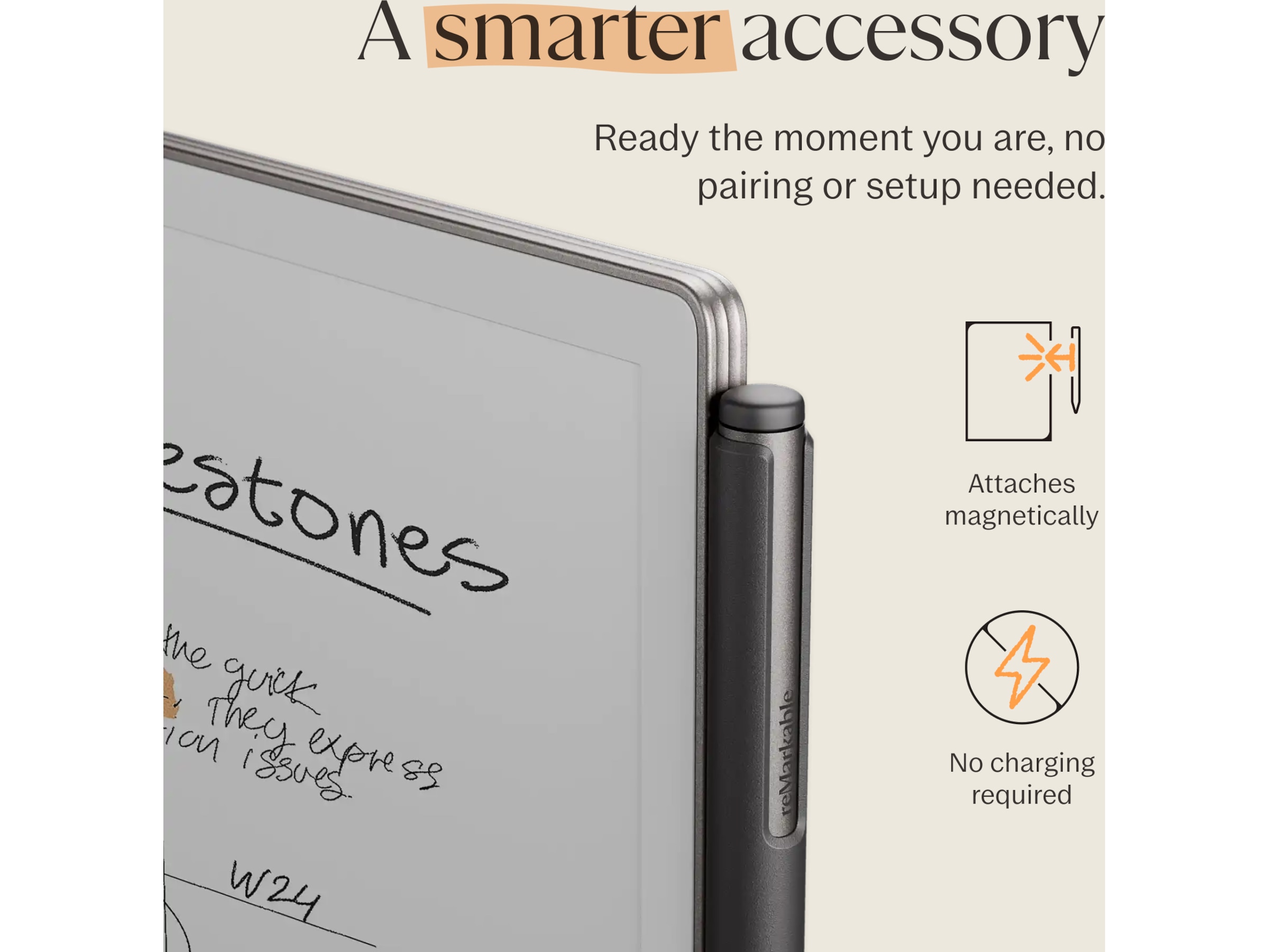 reMarkable Paper Pro Marker Plus (varm sort) Tilbehør til digitale notatblokker