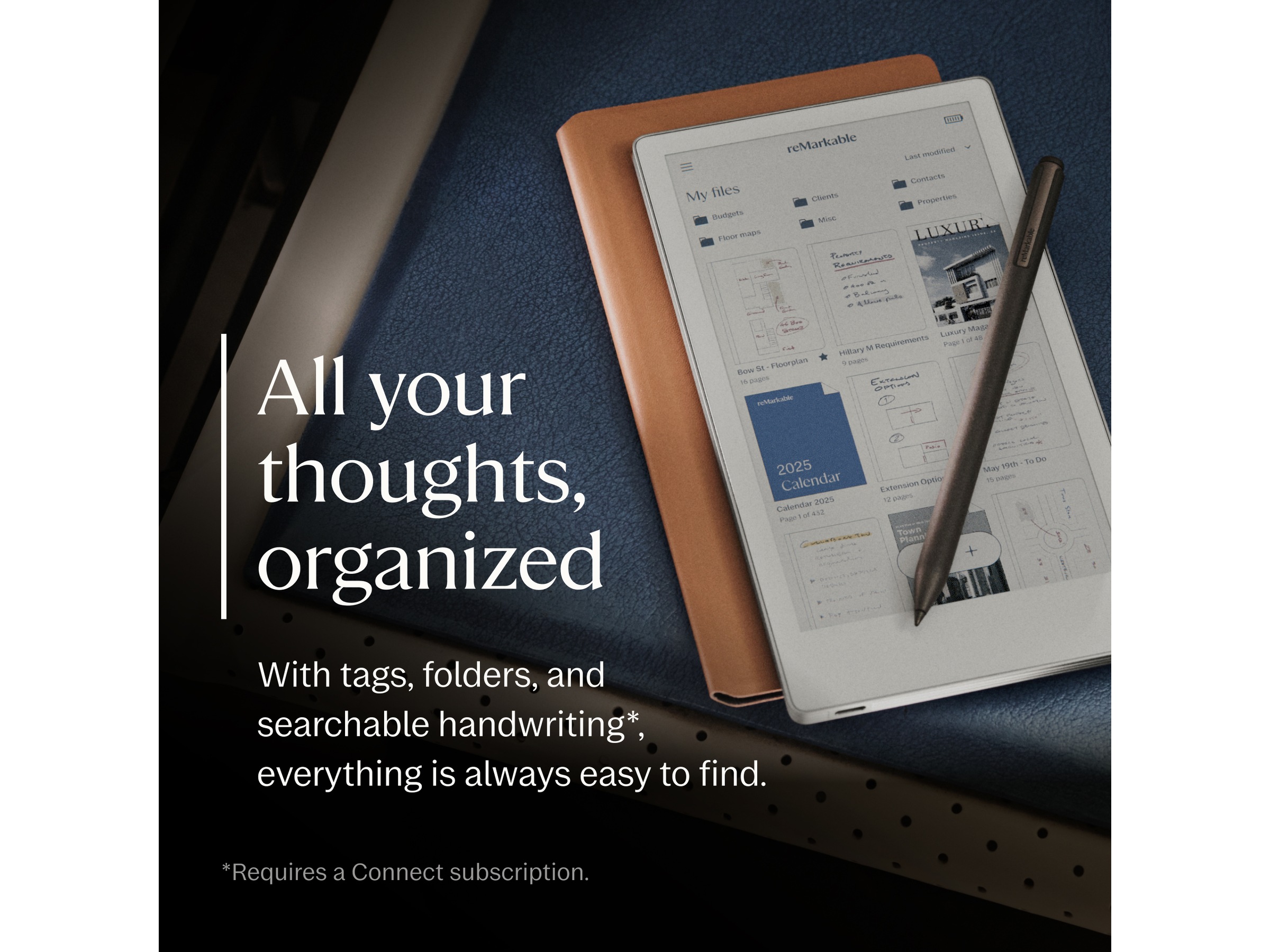 reMarkable Paper Pro Move 7.3" inkl. Marker Plus & Book Folio (basalt) Digitale notatblokker