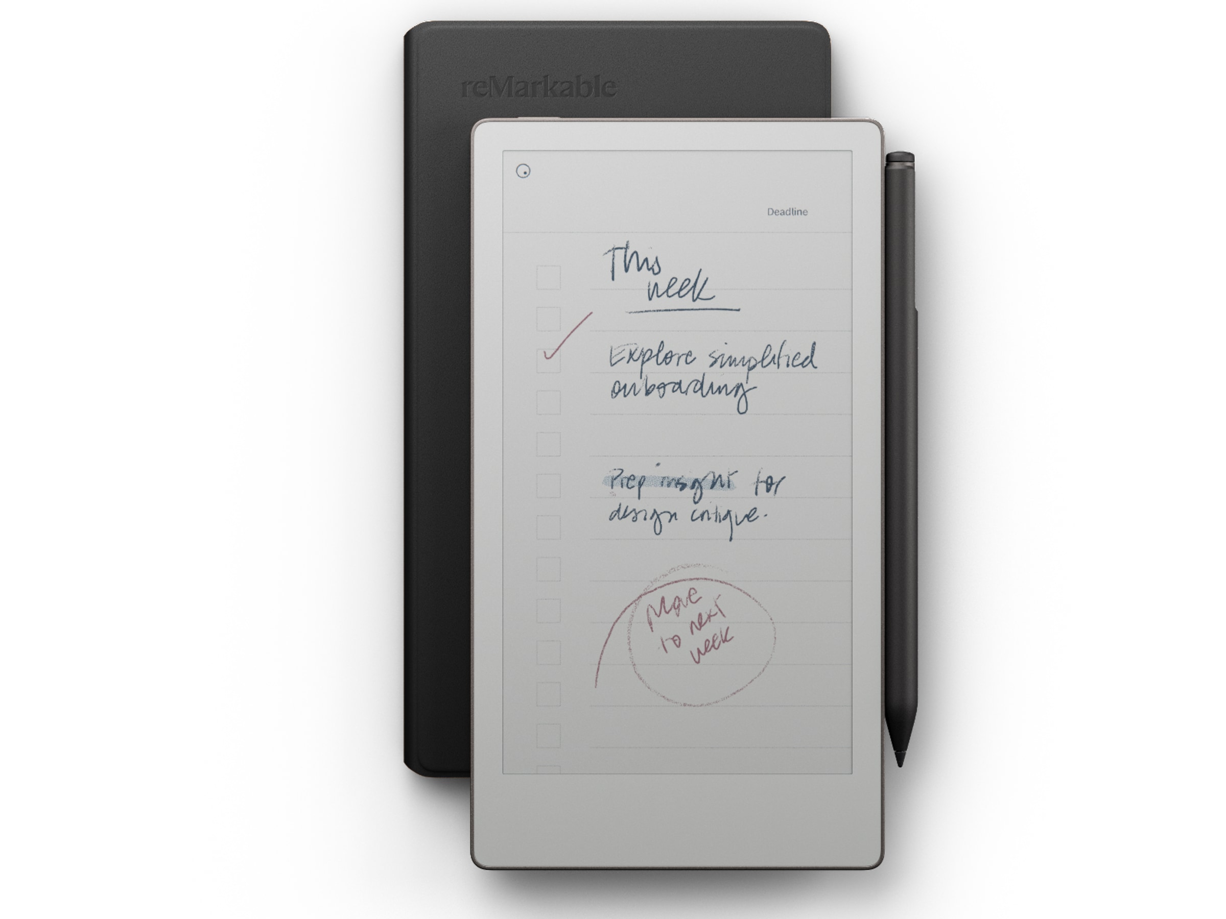 reMarkable Paper Pro 7.3" inkl. Marker Plus & Book Folio (sort skinn) Digitale notatblokker