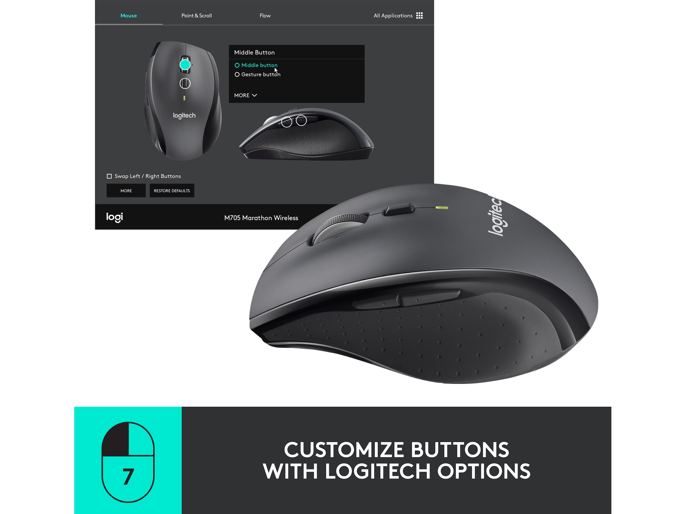 Logitech  M705 Trådløs Mus Mus