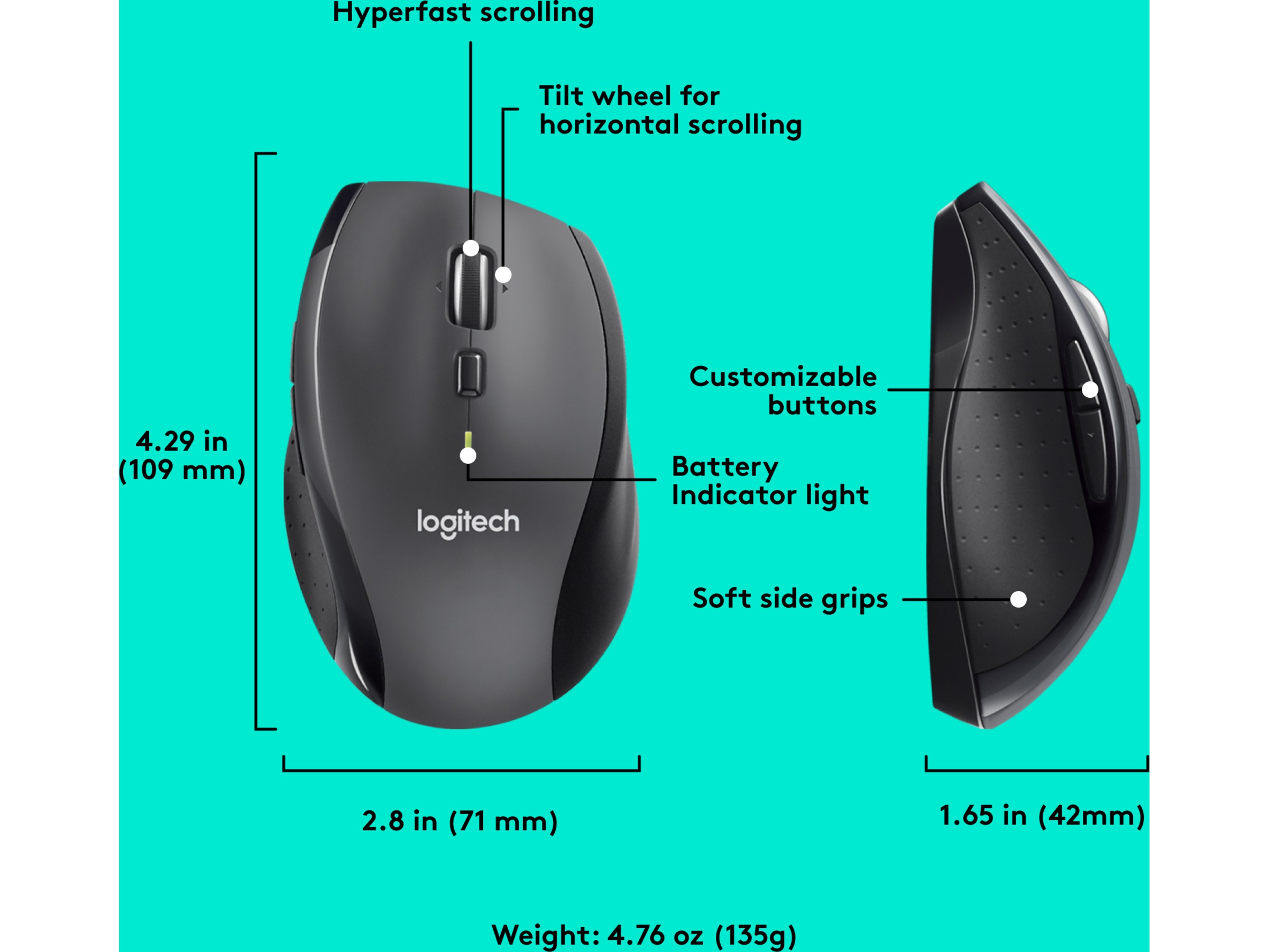Logitech  M705 Trådløs Mus Mus