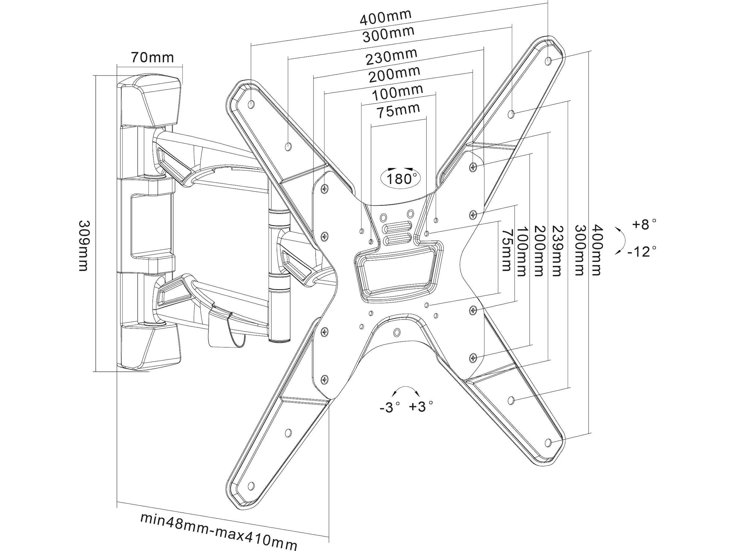 Andersson WMA 2.7 veggfeste TV tilt 23-55" Veggfeste & TV-stativ