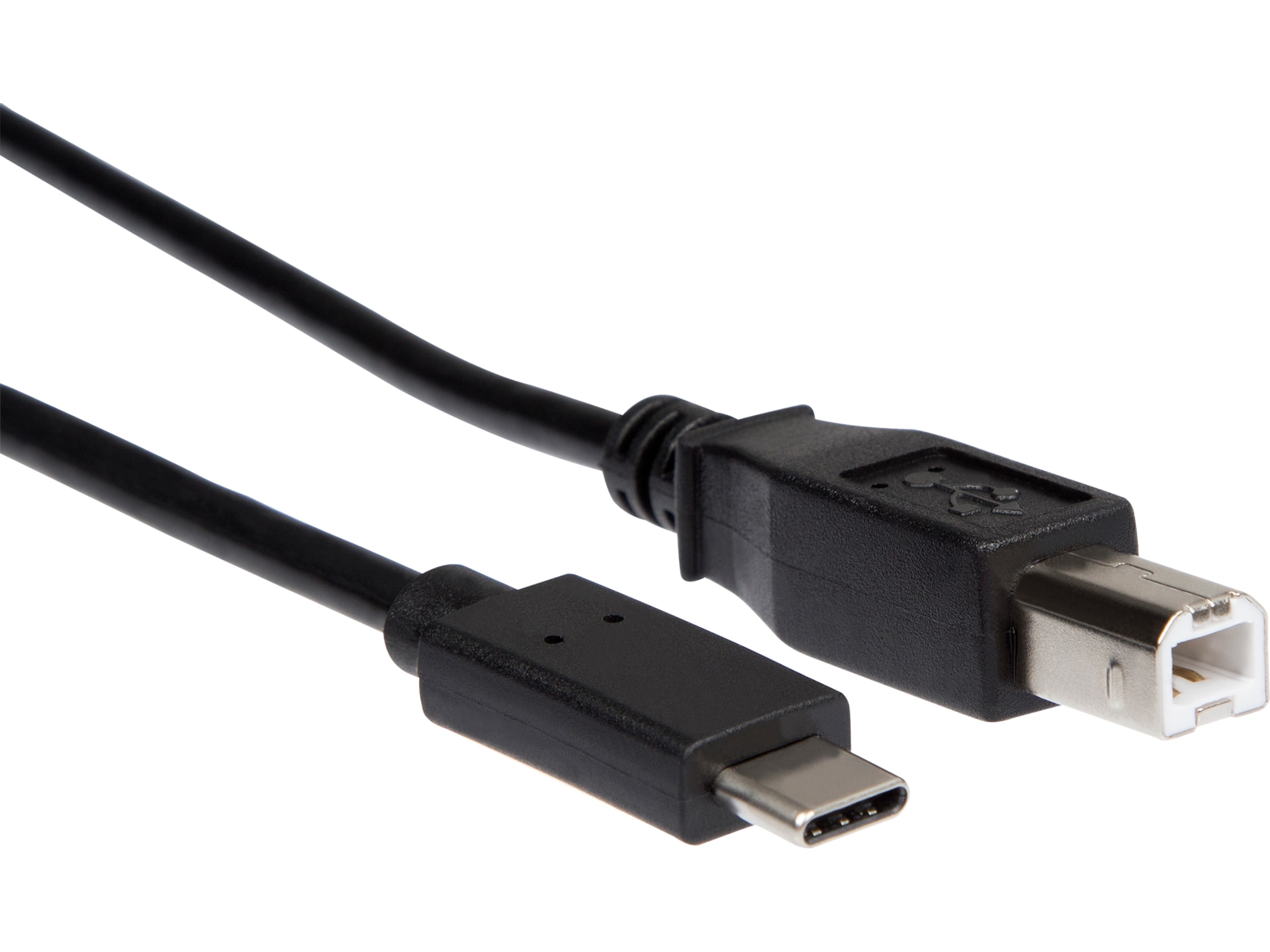 USB-C til USB-B kabel 2m (sort) USB-kabler