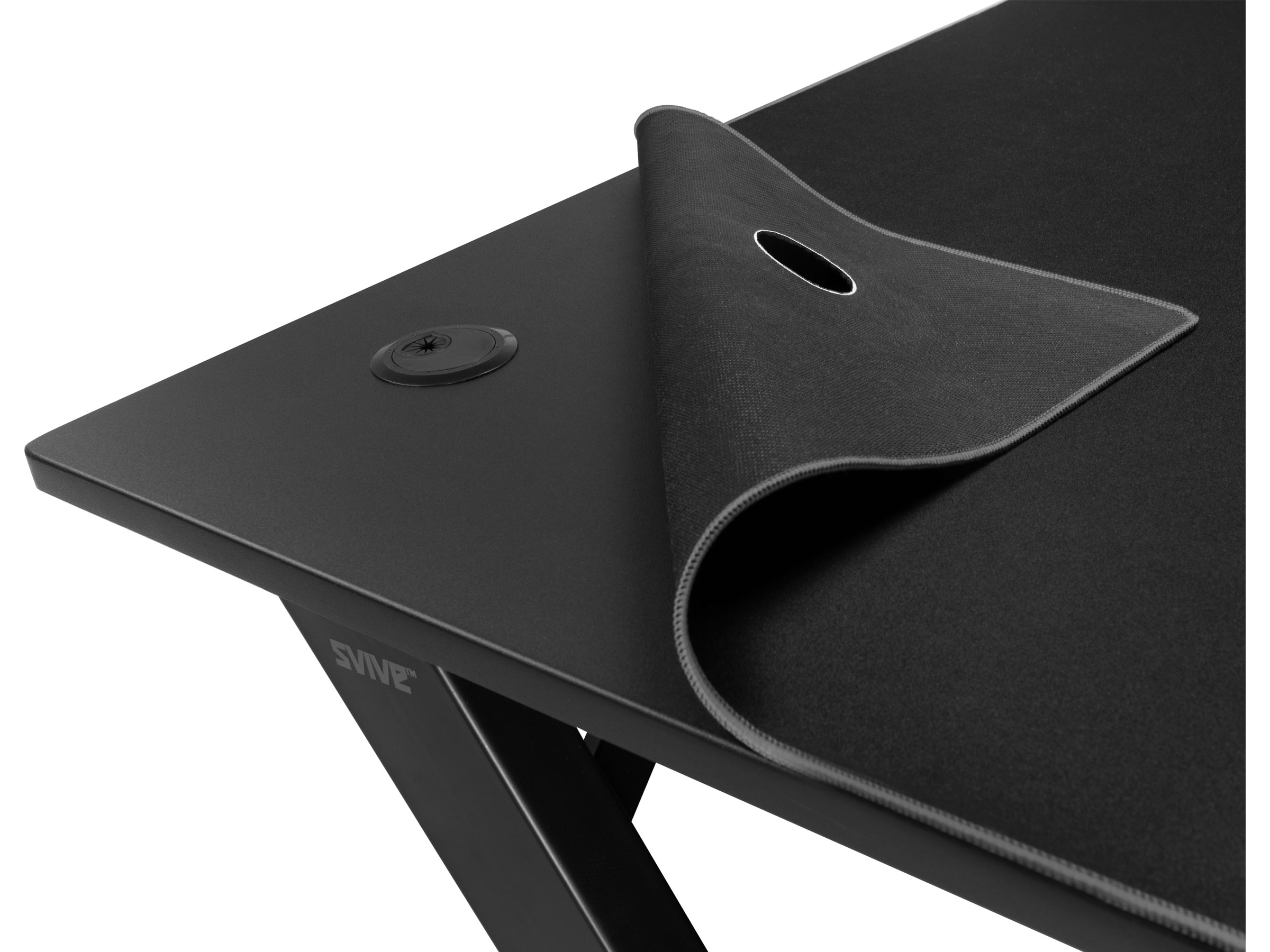 Svive Cygnus Gaming Desk matt sort med grå sømmer Gamingdesk