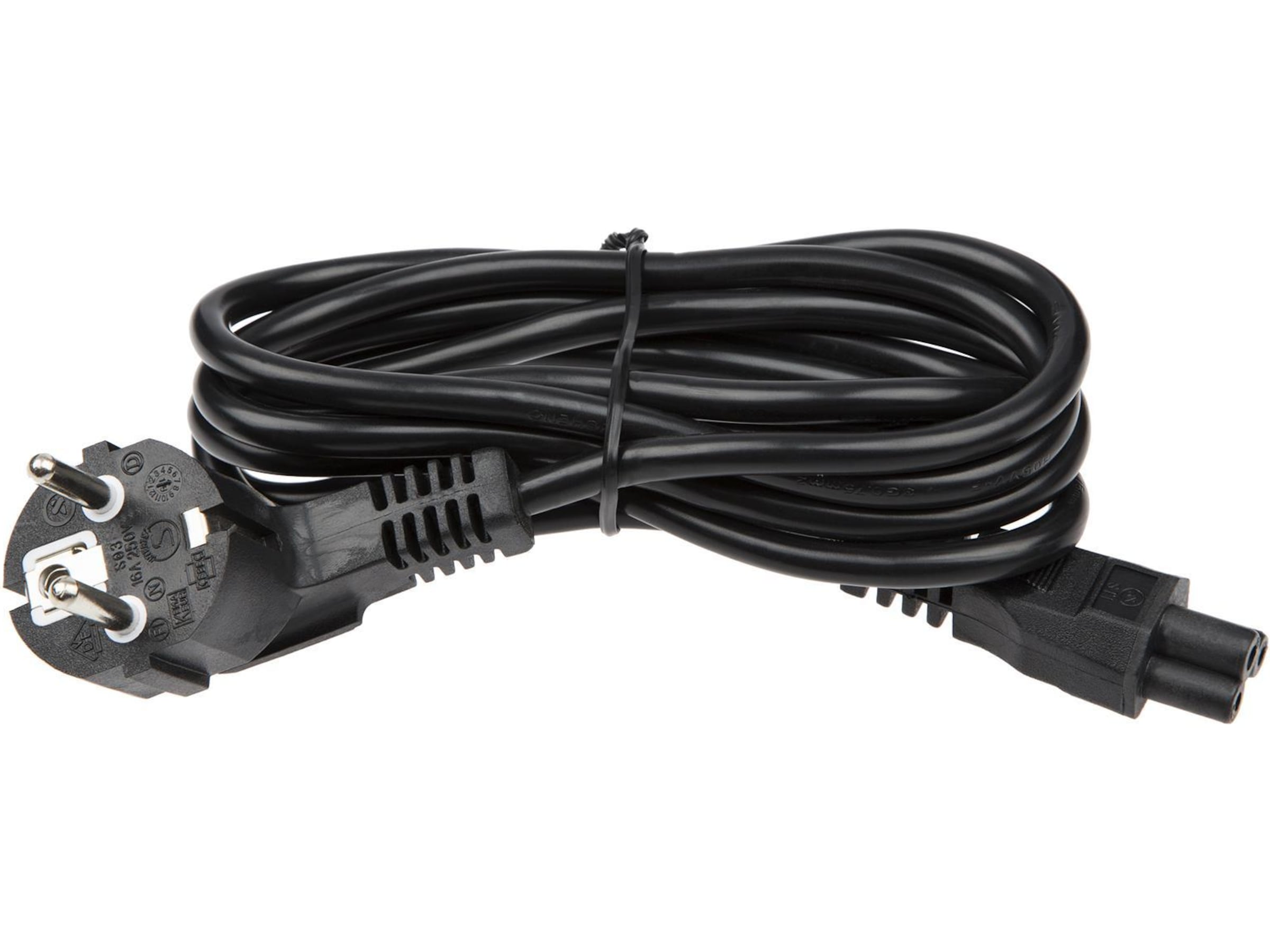 C5 til Schuko Strømkabel 2m (sort) Strømkabler