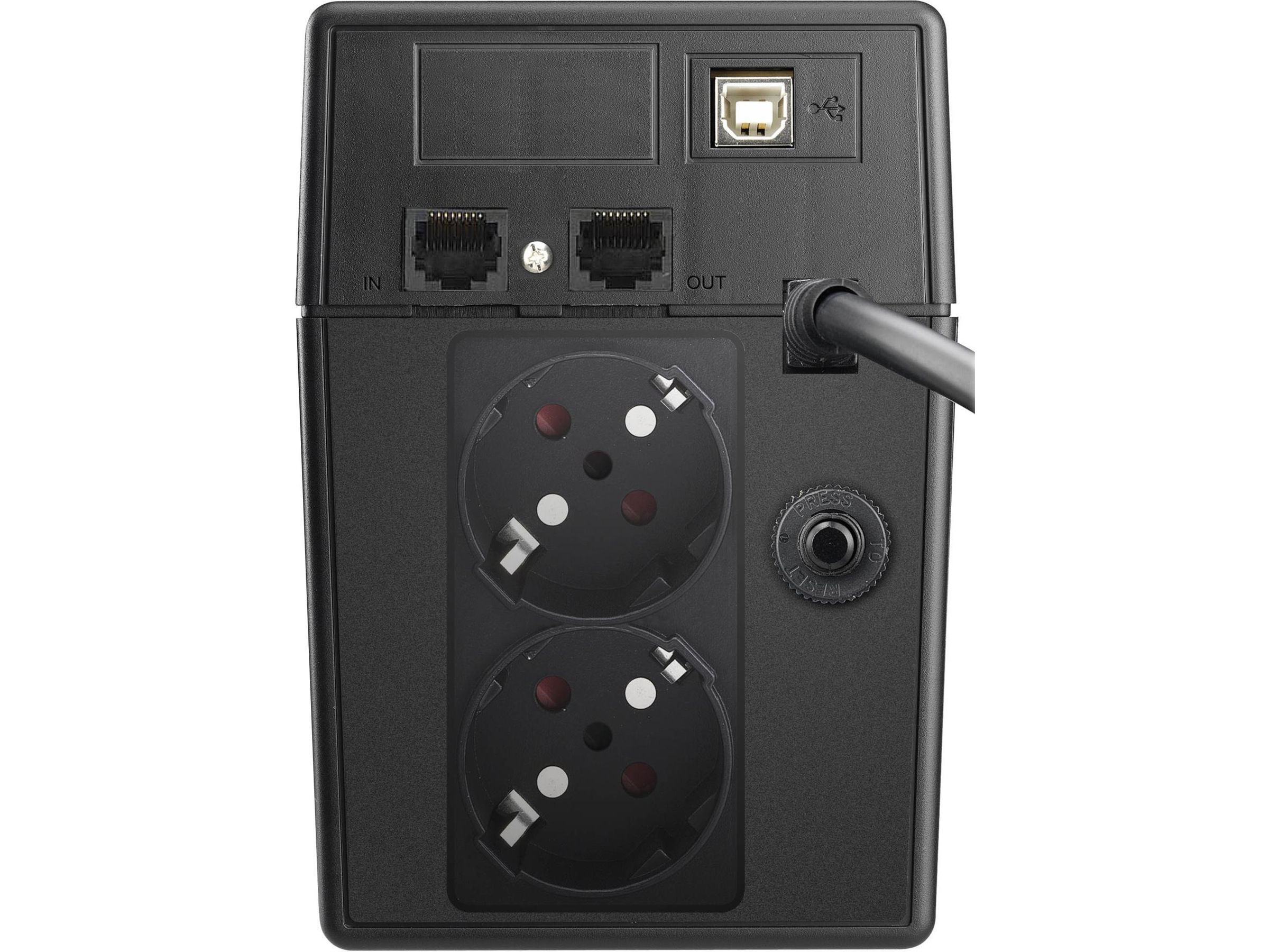 BlueWalker PW UPS VI 800 SW Schuko UPS og UPS-batteri