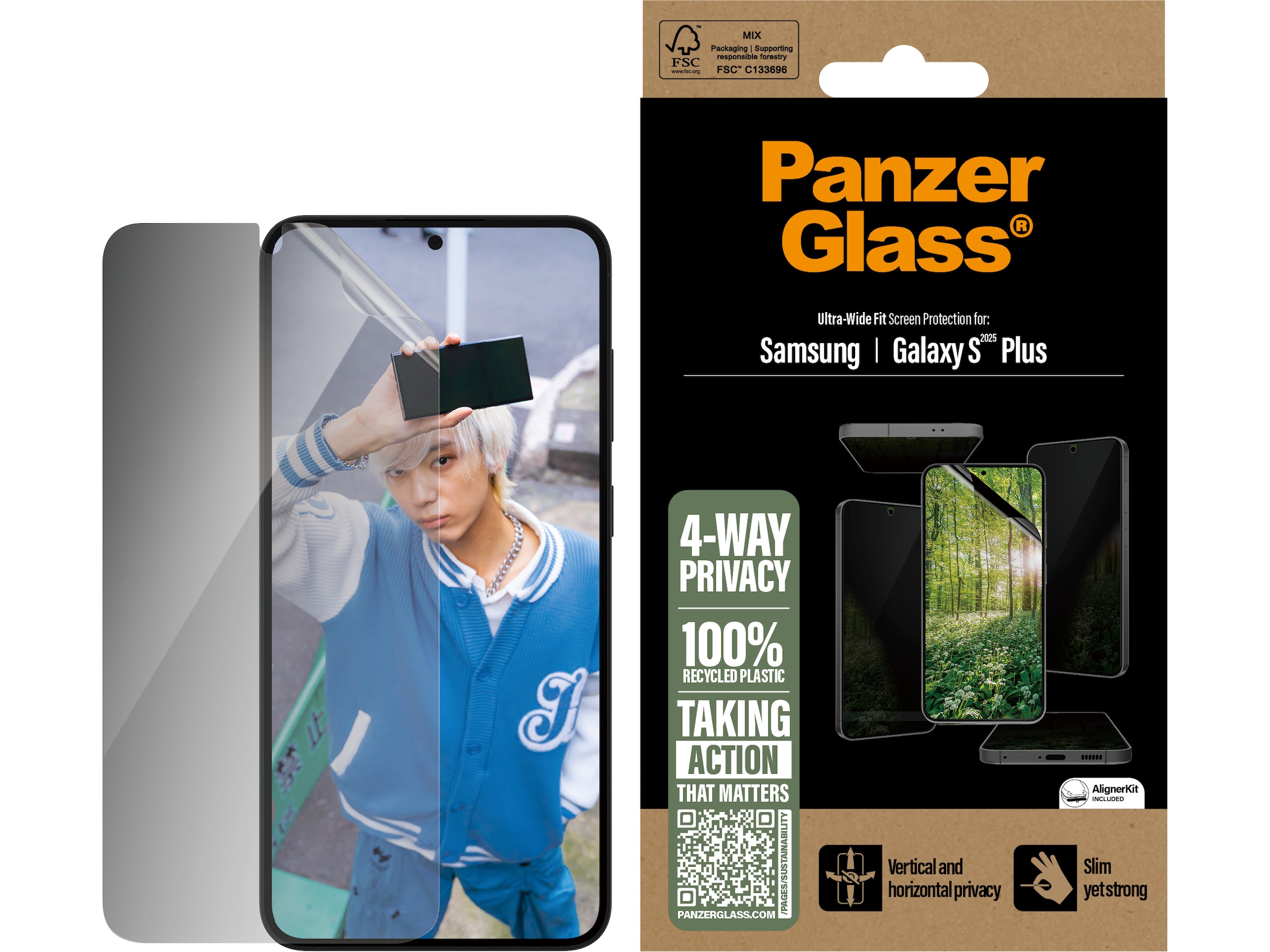 PanzerGlass Galaxy S25+ ECO MATRIX 4-way Privacy Skjermbeskytter Skjermbeskytter