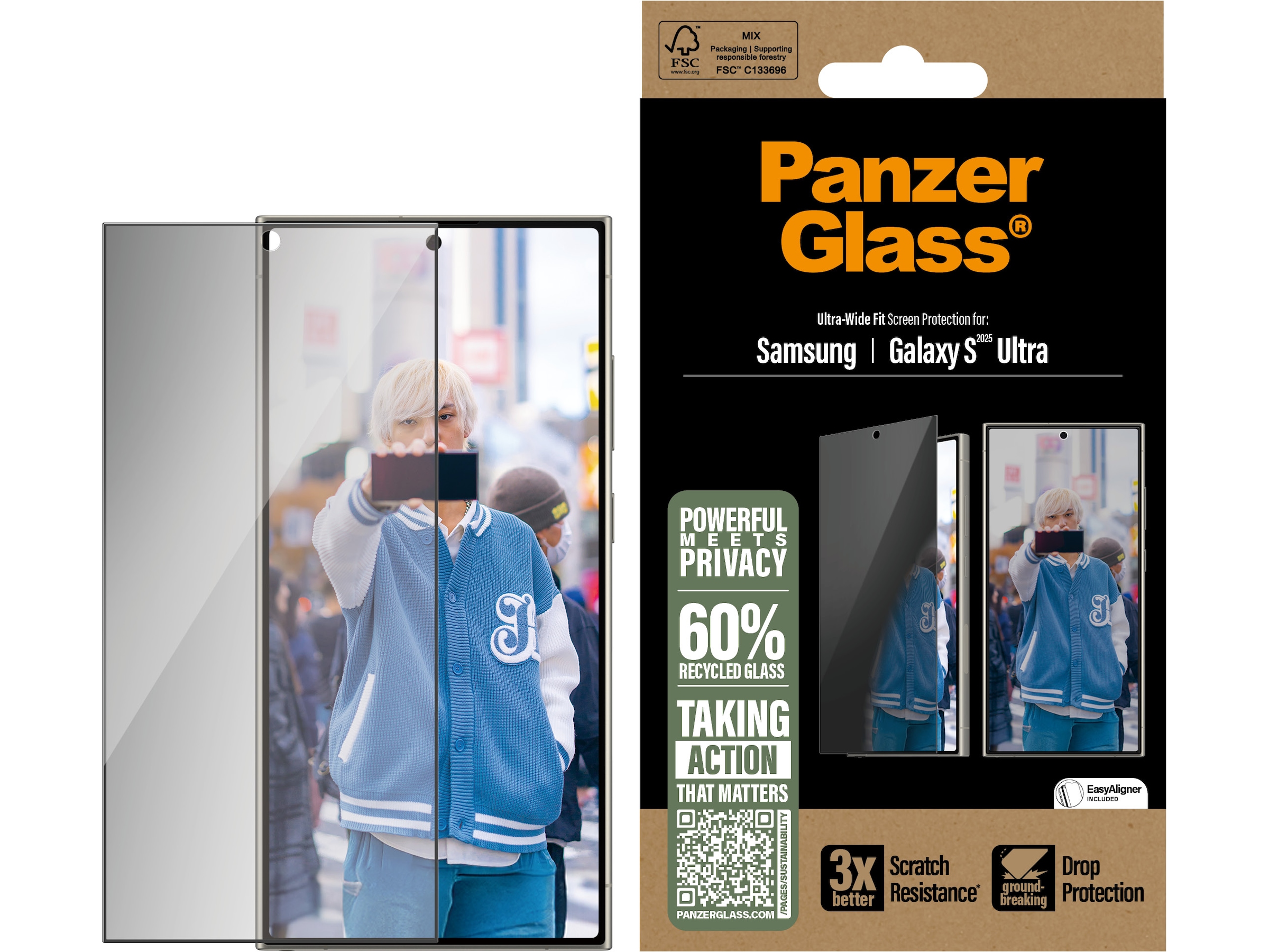 PanzerGlass Galaxy S25 Ultra Privacy Skjermbeskytter Skjermbeskytter