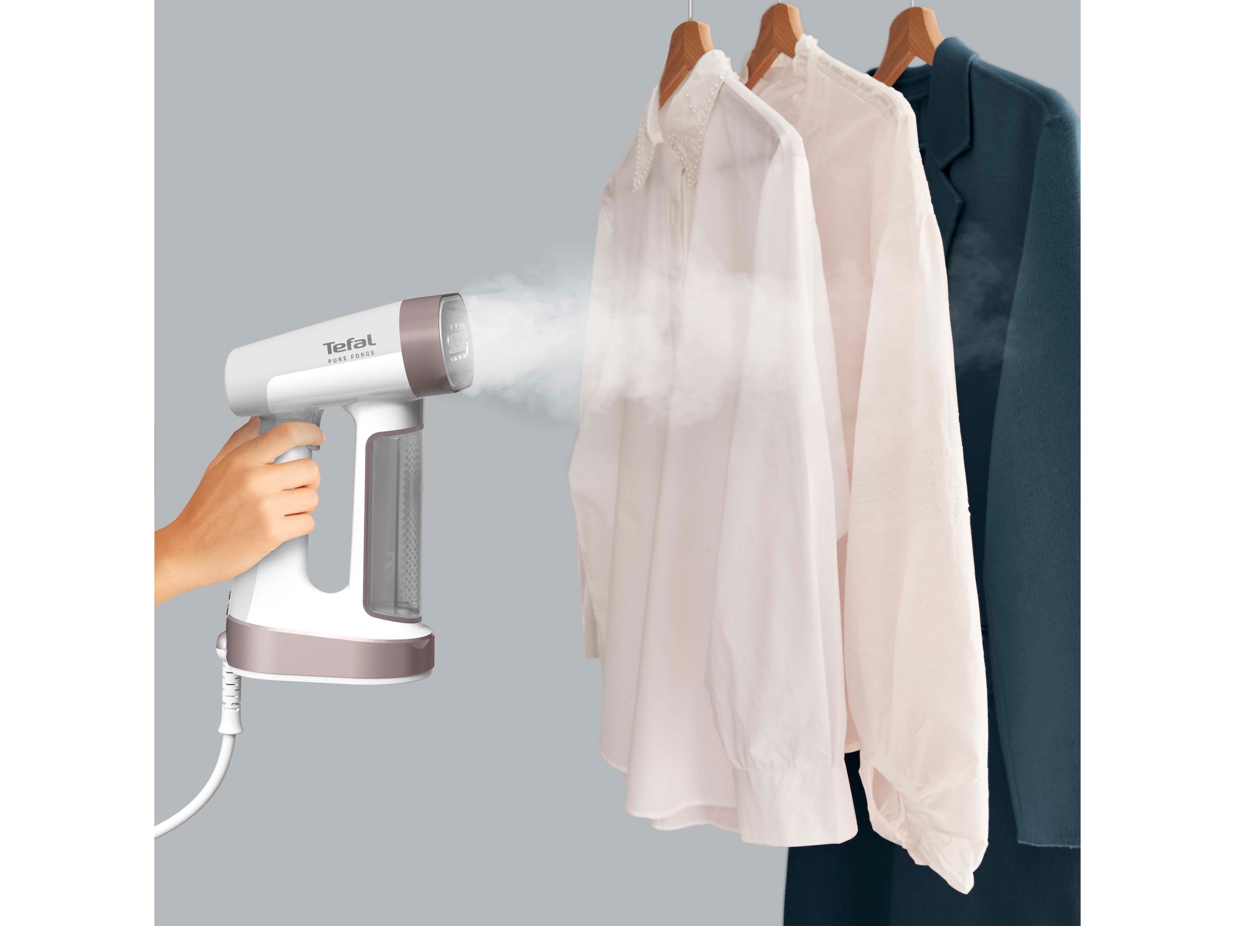 Tefal Pure Force 2in1 DT8720E0 1800 W (White & Pink) Steamer