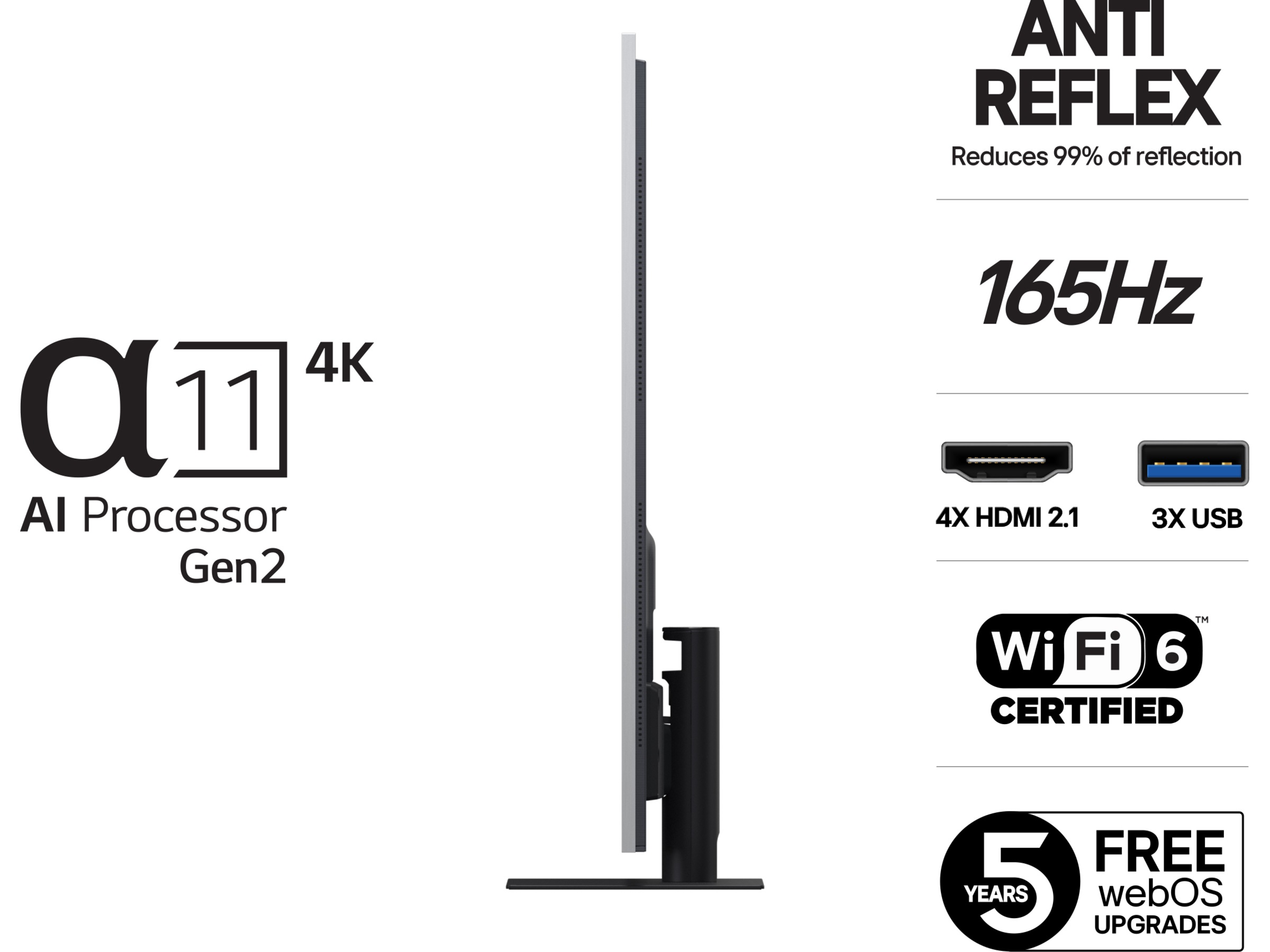 LG 65" G5 AI 4K OLED Smart TV (2025) + lydplanke 60 - 69 tommer TV