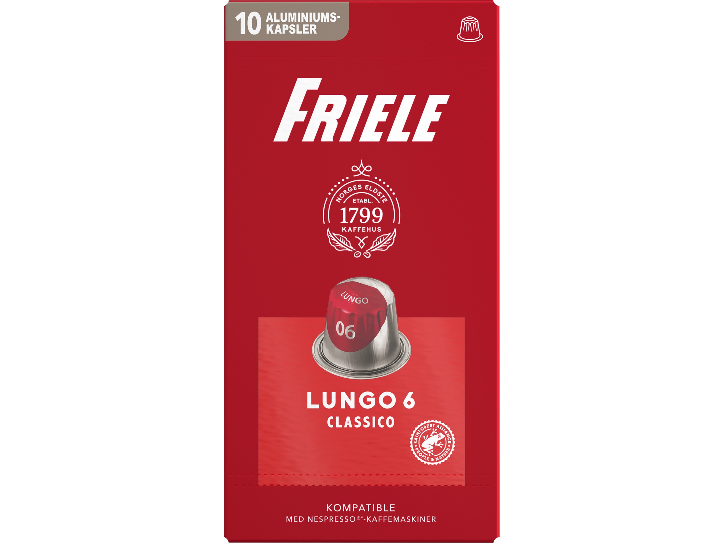 Friele Lungo Classico 6 10-pakk Kaffekapsler