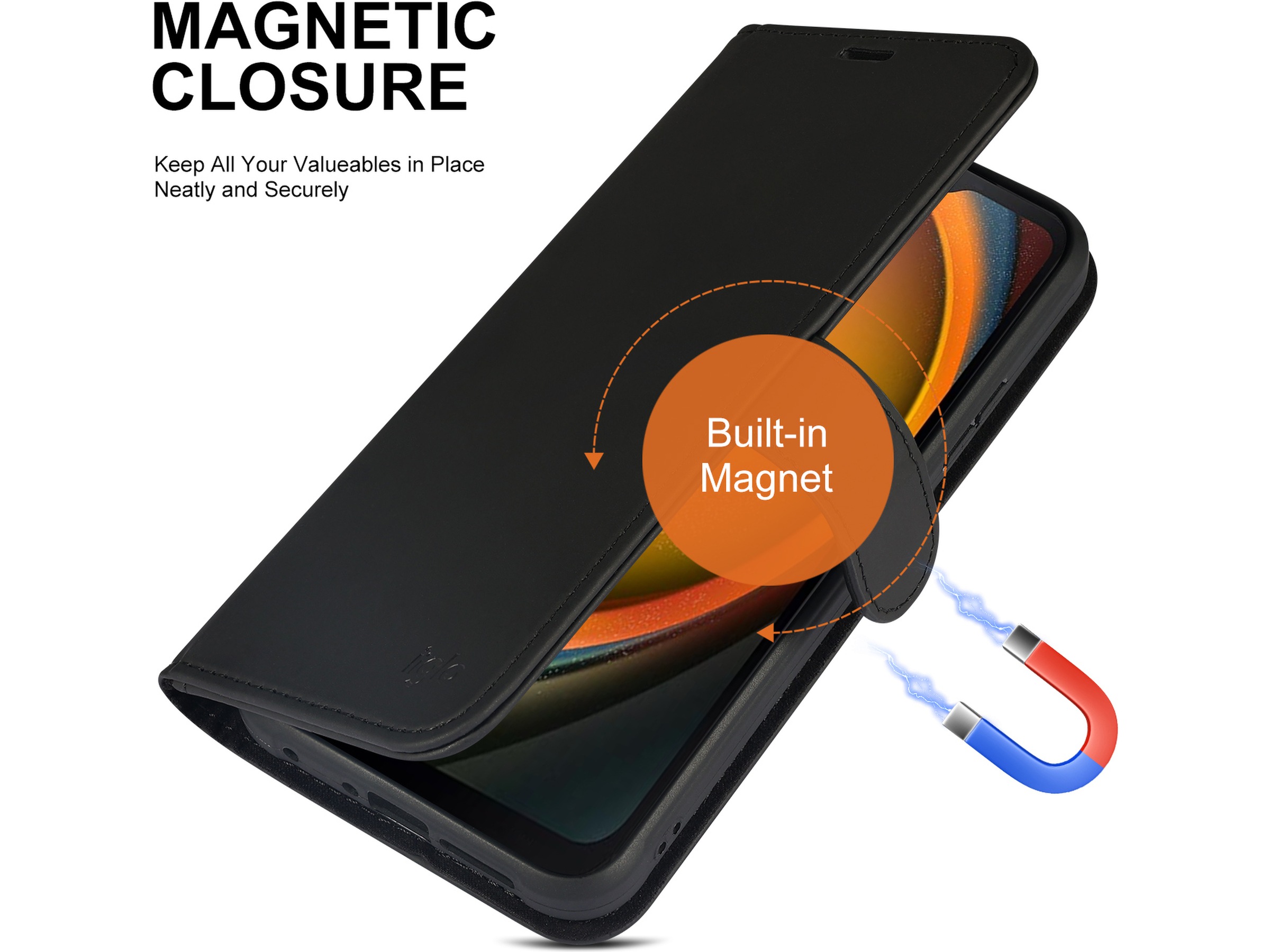 iiglo Samsung XCover 7 Lommebokdeksel (sort) Mobildeksel