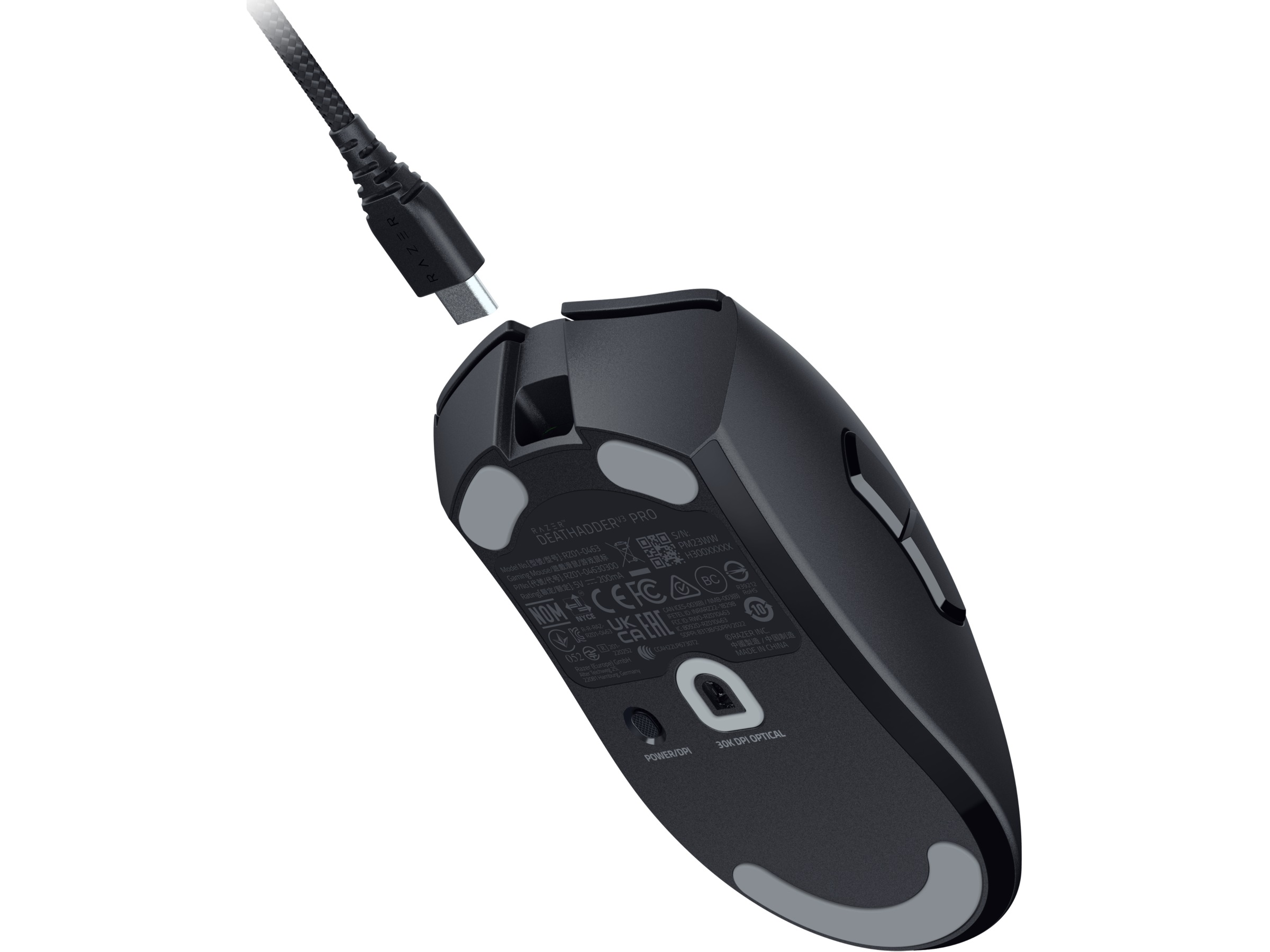 Razer DeathAdder V3 Pro + HyperPolling Wireless Dongle (sort) Gamingmus