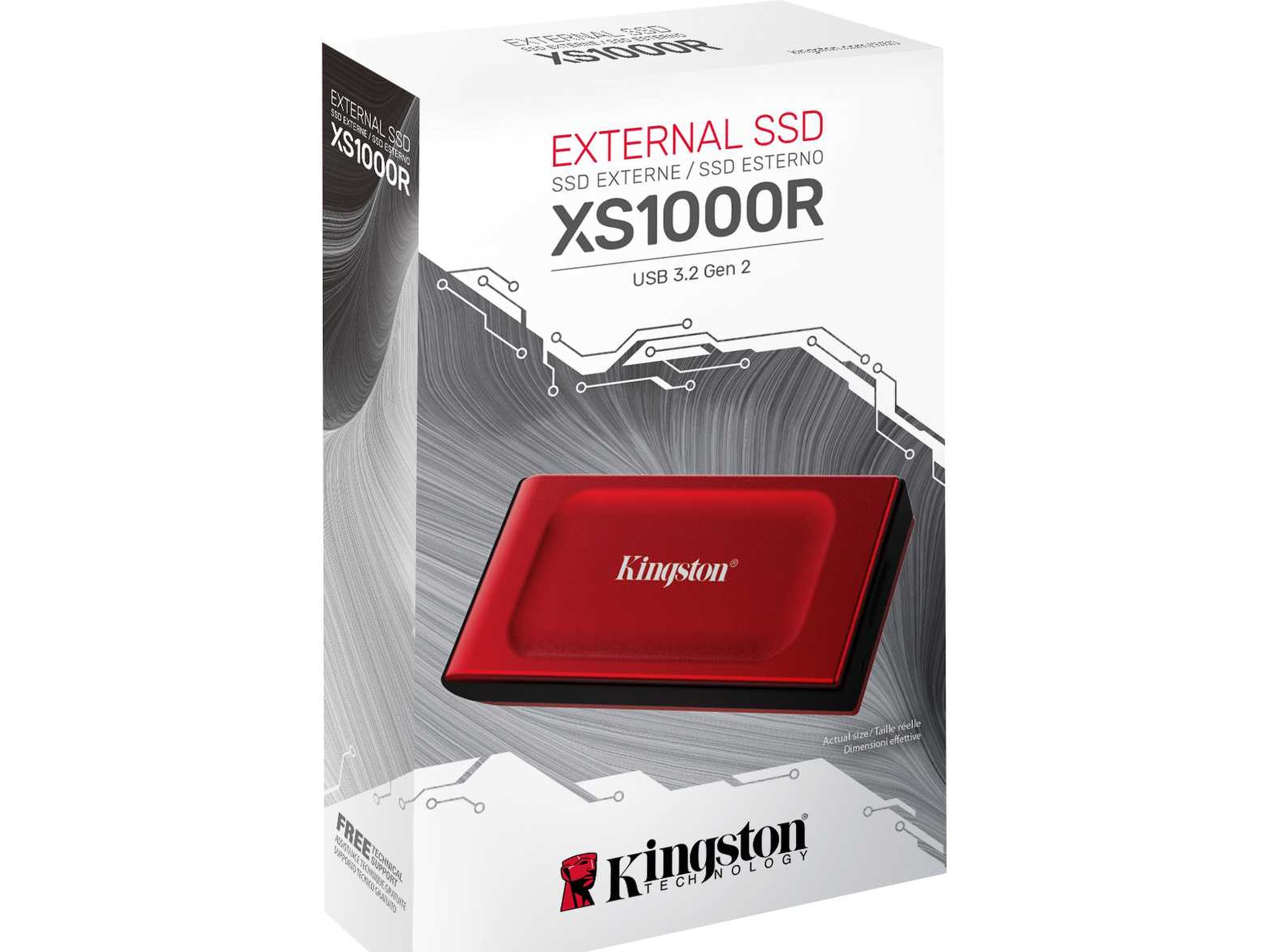 Kingston XS1000 SSD 1TB Rød SSD Ekstern