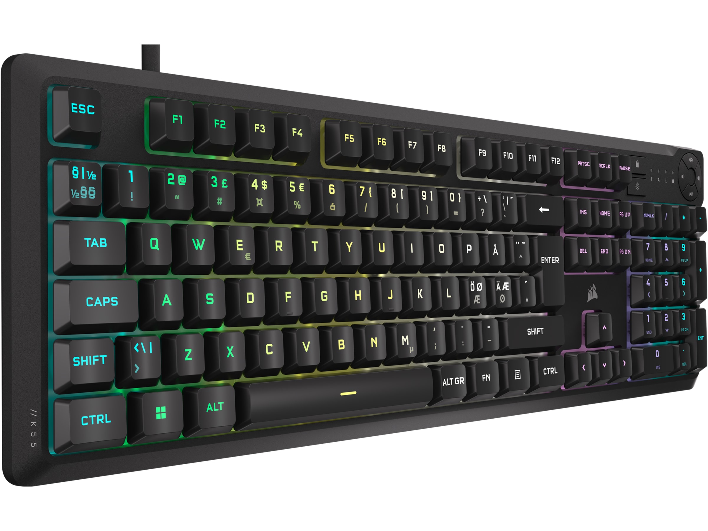 Corsair K55 Core RGB gamingtastatur (sort) Gamingtastatur