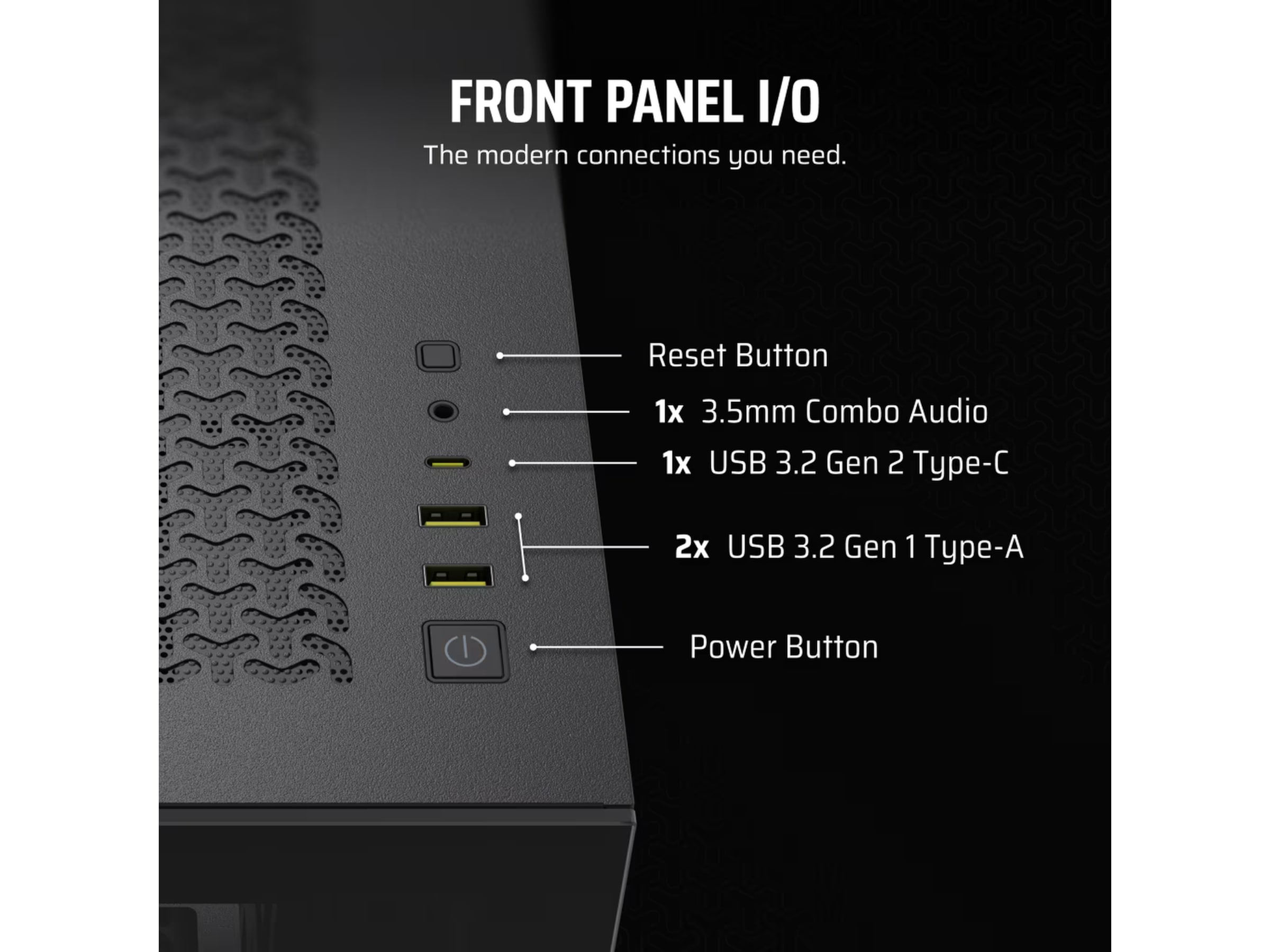 Corsair 3500X Tempered Glass Mid-Tower (sort) Midi tower