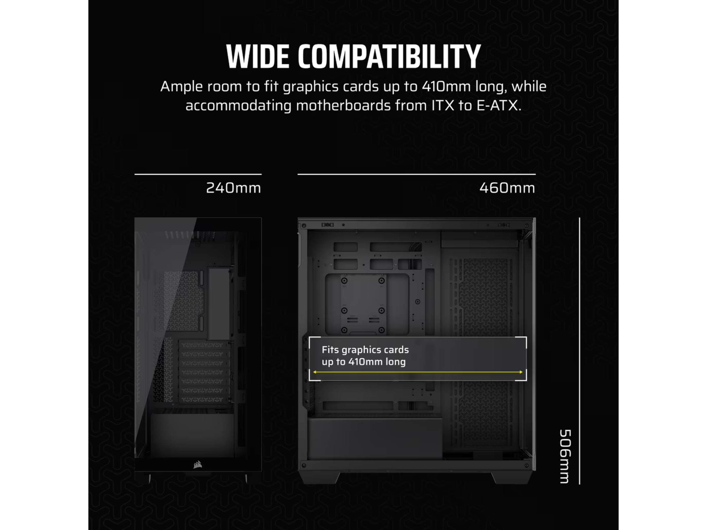 Corsair 3500X Tempered Glass Mid-Tower (sort) Midi tower