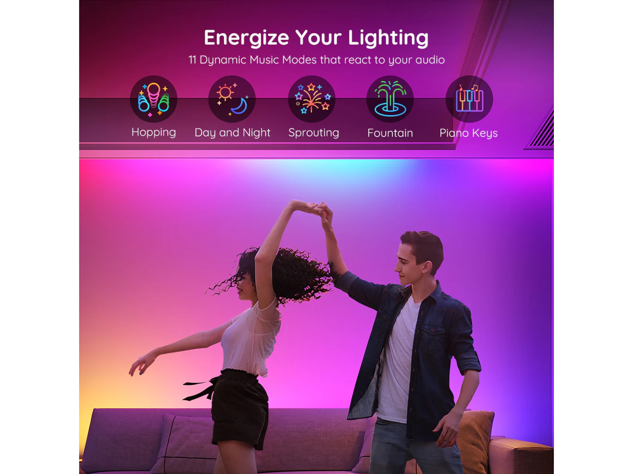 Govee RGB Smart Wi-Fi + Bluetooth LED Strip (2x5m) Led strips & underholdning