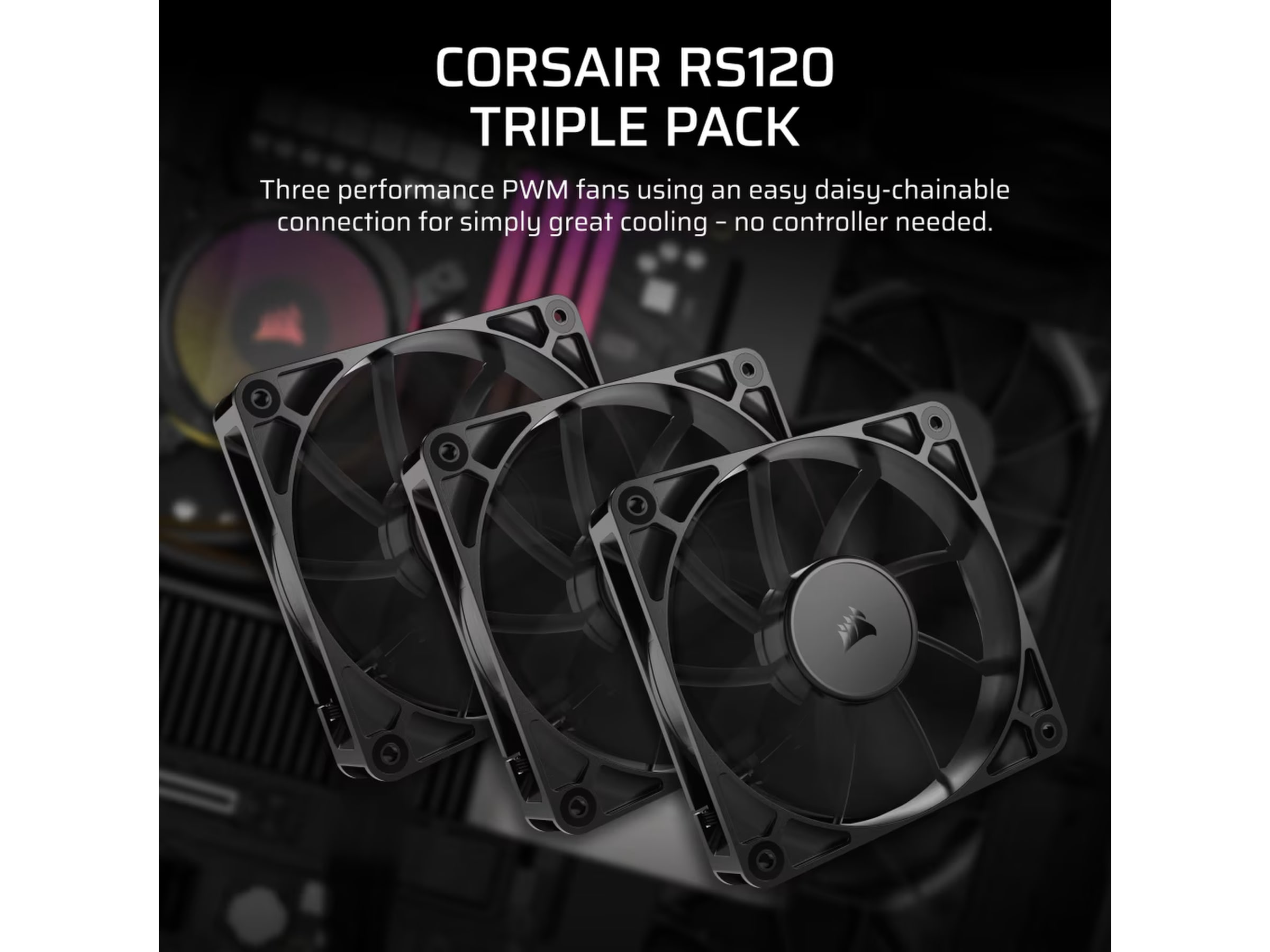 Corsair RS120 Vifte 3pk (sort) Vifter