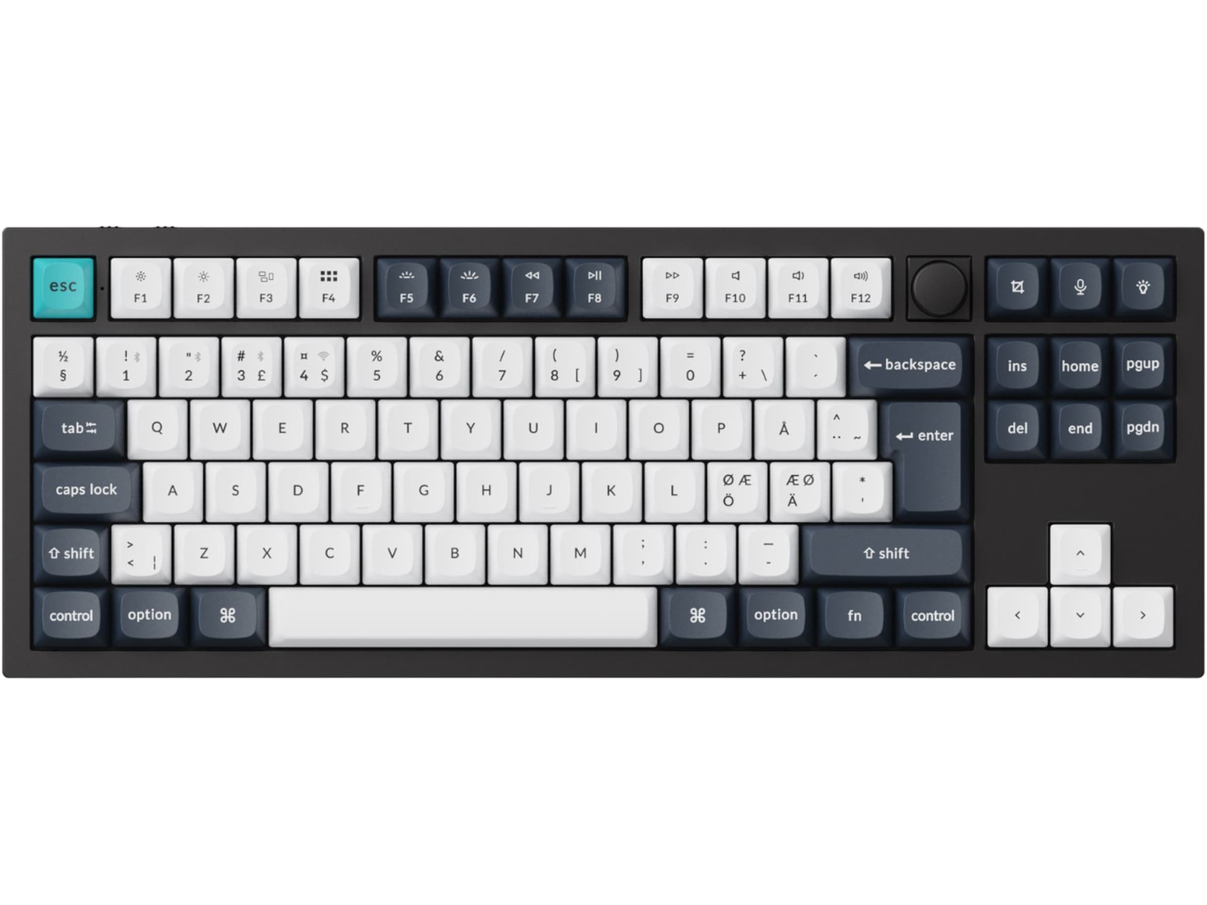 Keychron Q3 MAX 80% Trådløst Tastatur Brown Switches Gamingtastatur