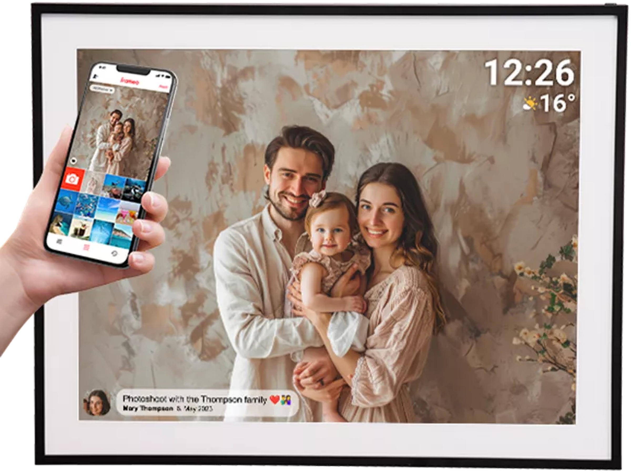 Denver PFF-1970 19" digital fotoramme (sort/hvit) TV-ramme & tilbehør