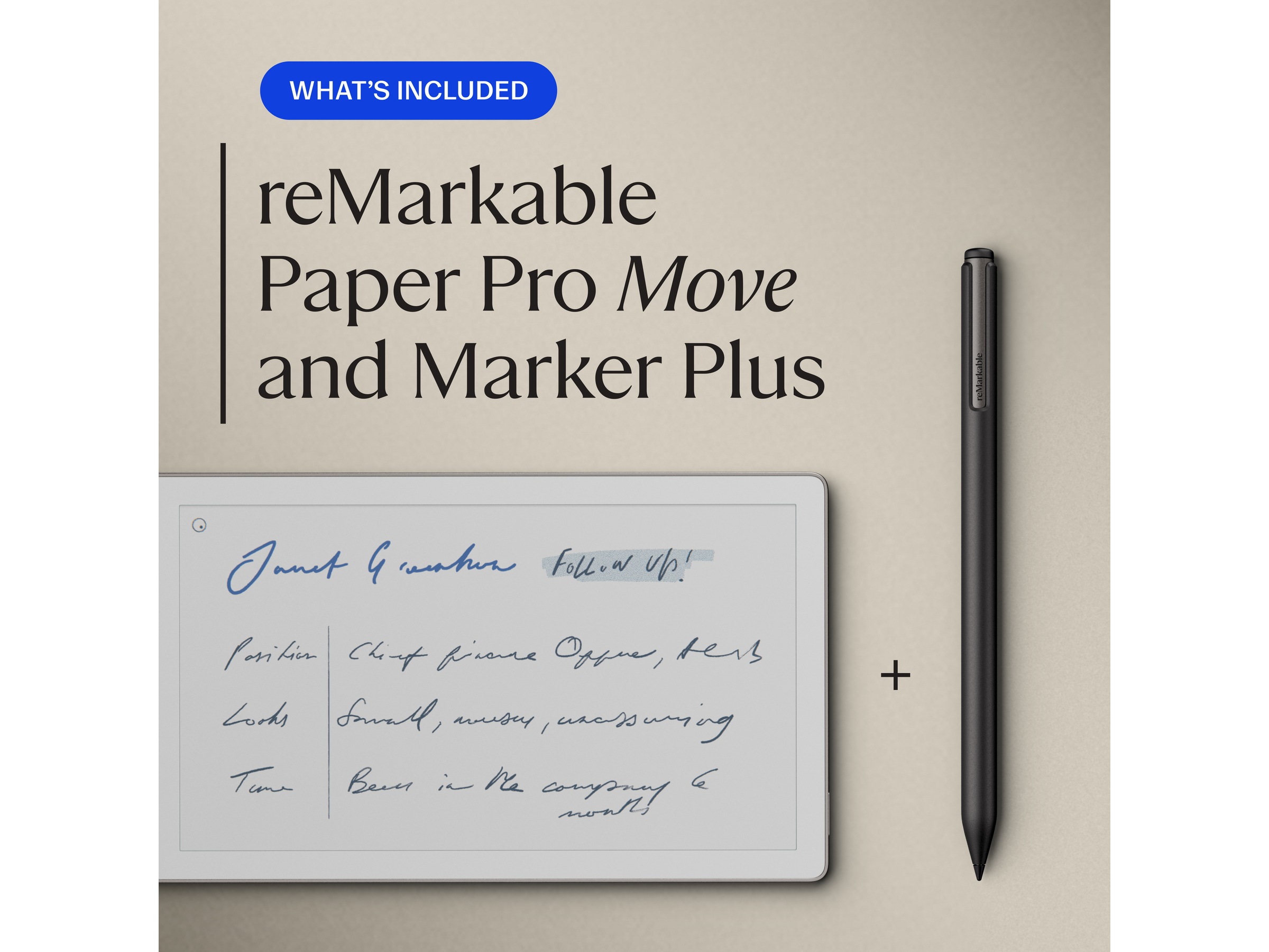reMarkable Paper Pro Move 7.3" inkl. Marker Plus Digitale notatblokker