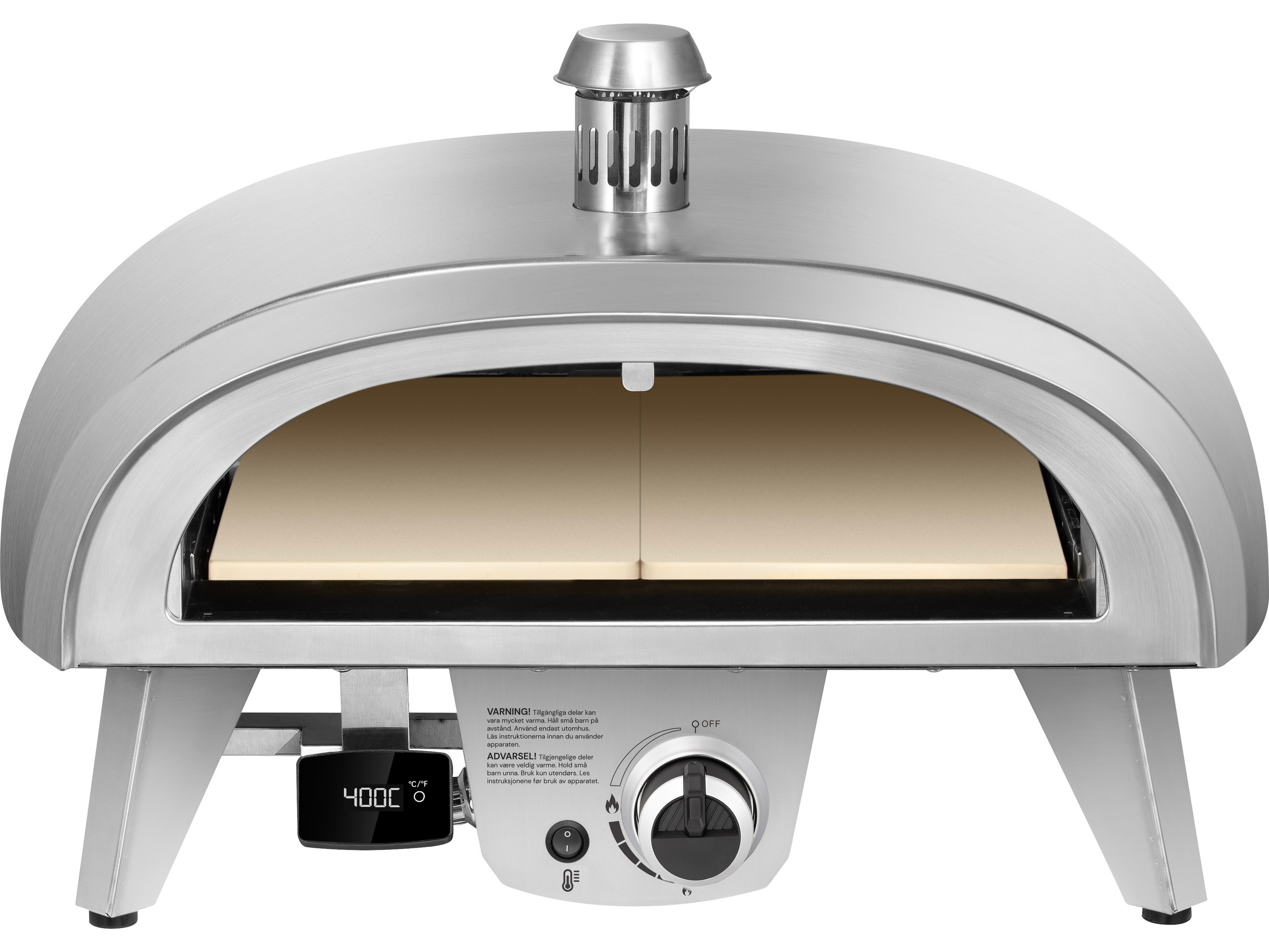 Gass pizzaovn 8kW 45cm rustfritt stål Pizzaovner