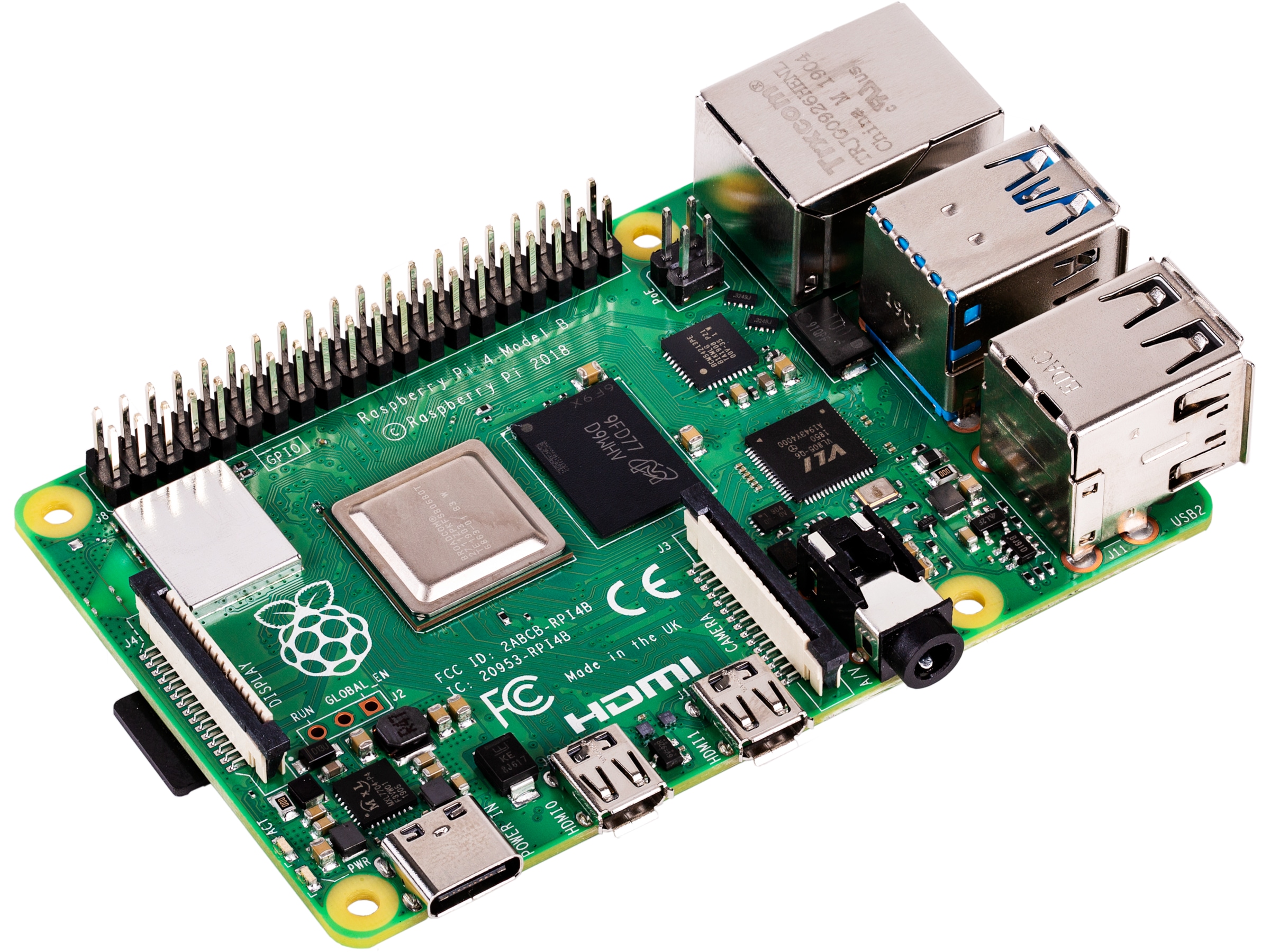 Raspberry Pi 4 Model B, 4GB RAM Integrert CPU