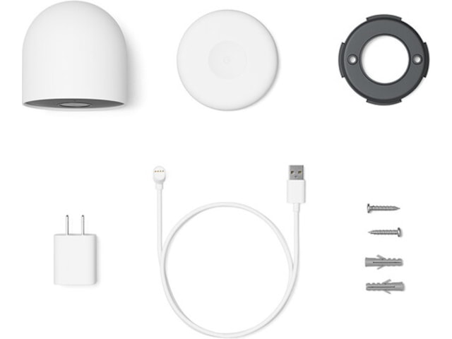 Google Nest Kamera -utendørs/innendørs, batteri (hvit) Overvåkningskameraer