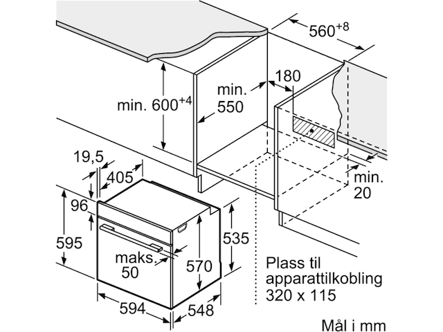 Siemens iQ100 HB510ABR0S Integrert Stekeovn Stekeovn