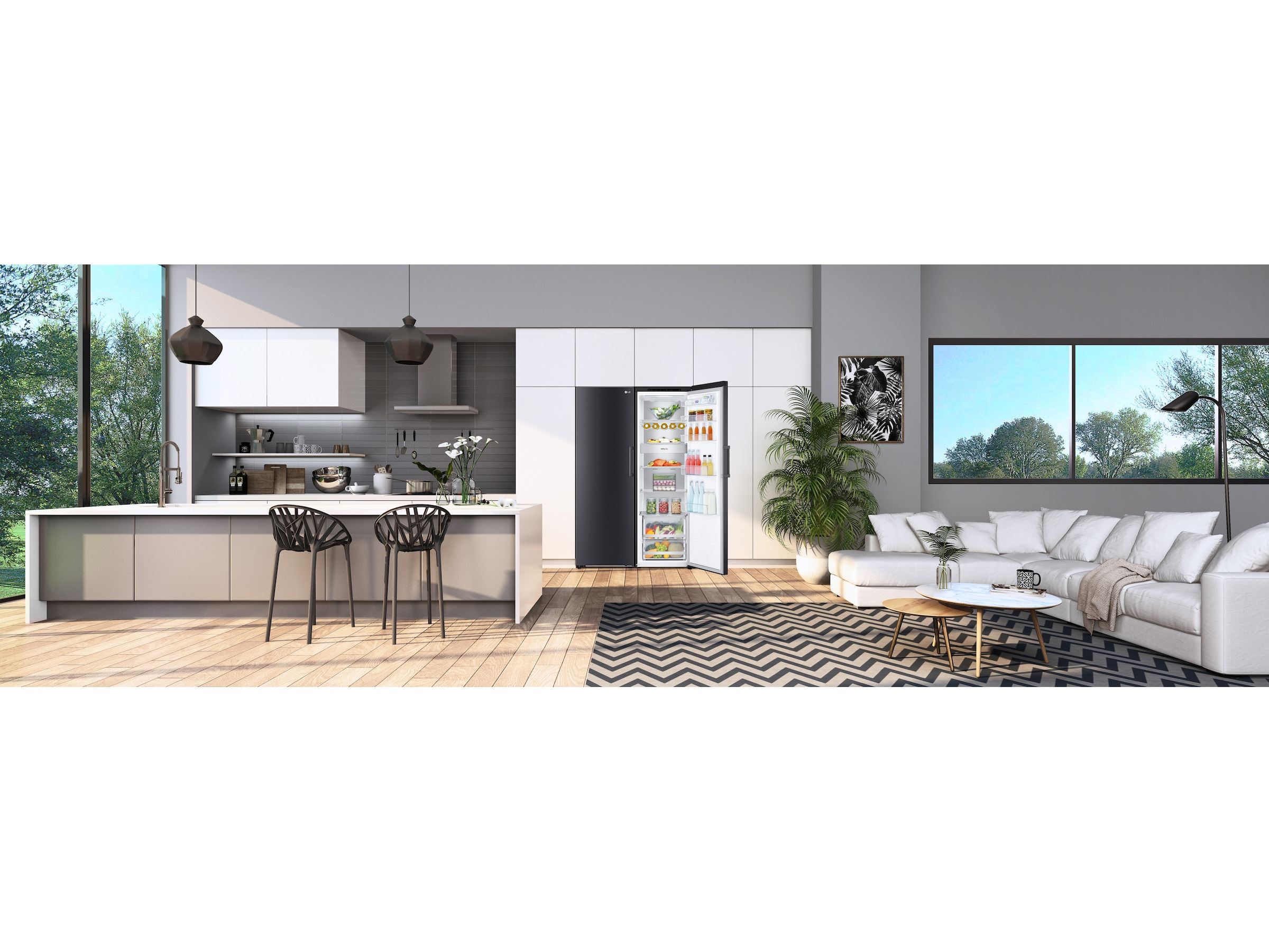 LG GLT71MCCSZ Kjøleskap (matt sort) + Fryseskap Kjøleskap