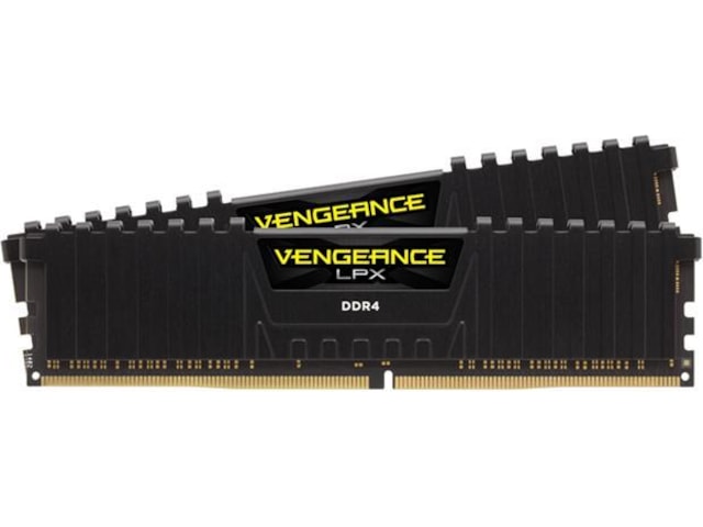 Corsair Vengeance LPX DDR4 2400MHz 16GB (sort) Minnebrikker