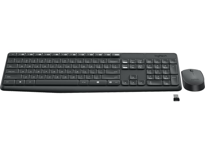 Logitech MK235 trådløst tastatur- og mussett grå Mus & tastatur -kombipakker