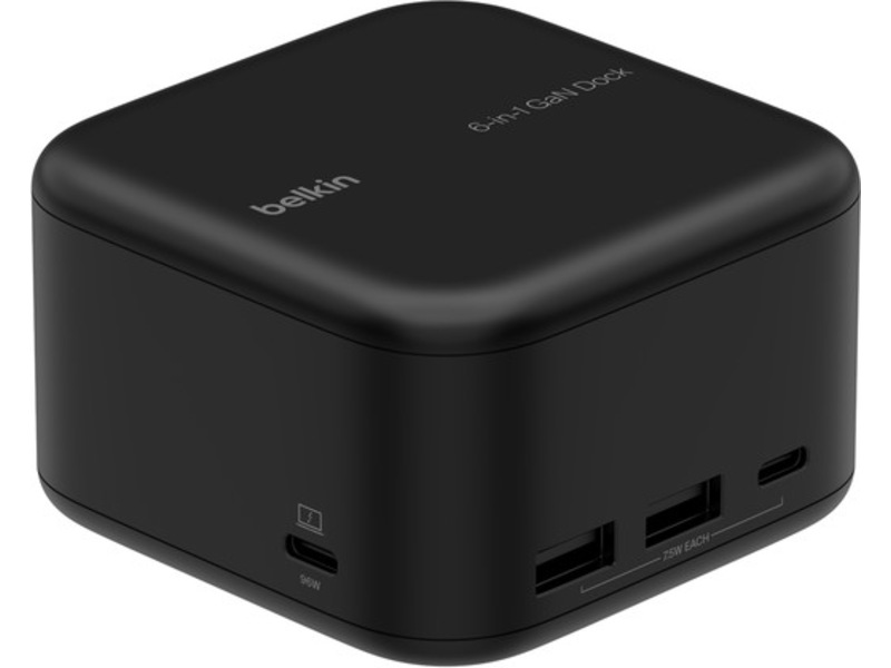 Belkin 6-i-1 Core GaN Docking (sort) Dockingstasjon & USB-HUB